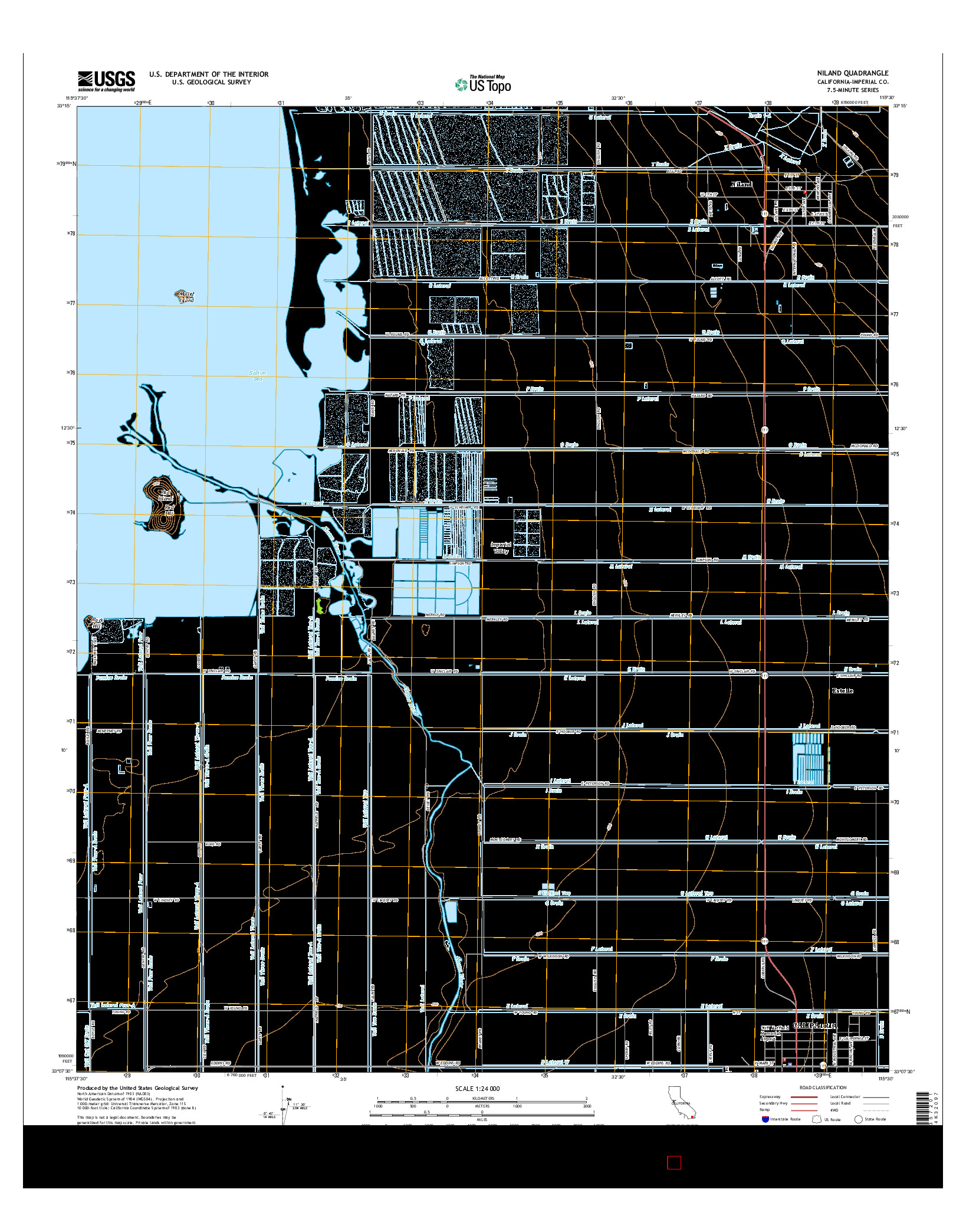 USGS US TOPO 7.5-MINUTE MAP FOR NILAND, CA 2015