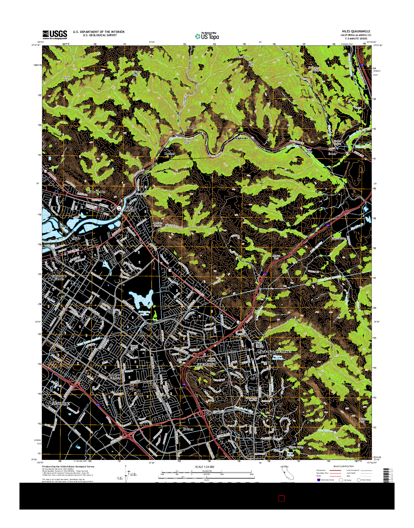 USGS US TOPO 7.5-MINUTE MAP FOR NILES, CA 2015