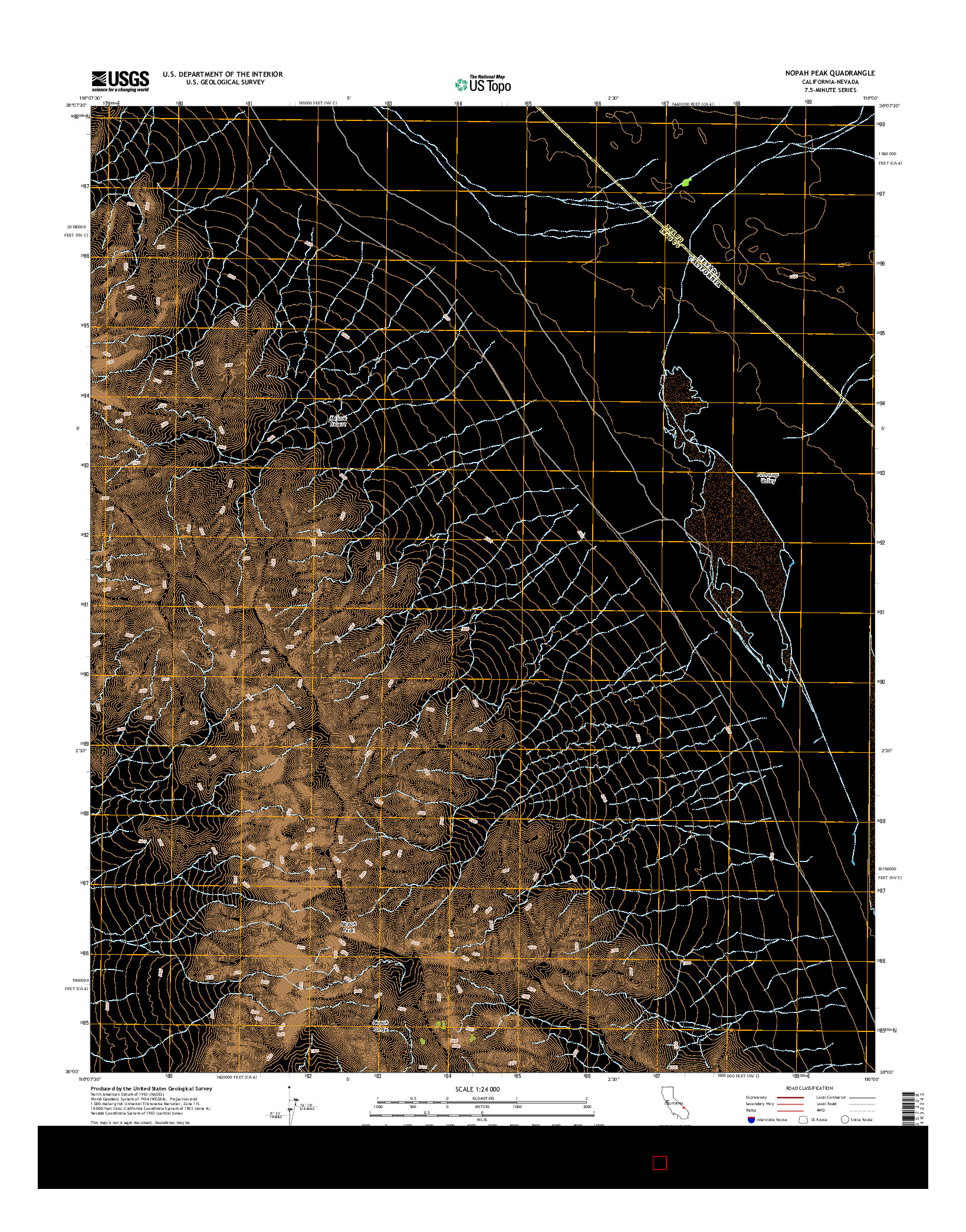 USGS US TOPO 7.5-MINUTE MAP FOR NOPAH PEAK, CA-NV 2015