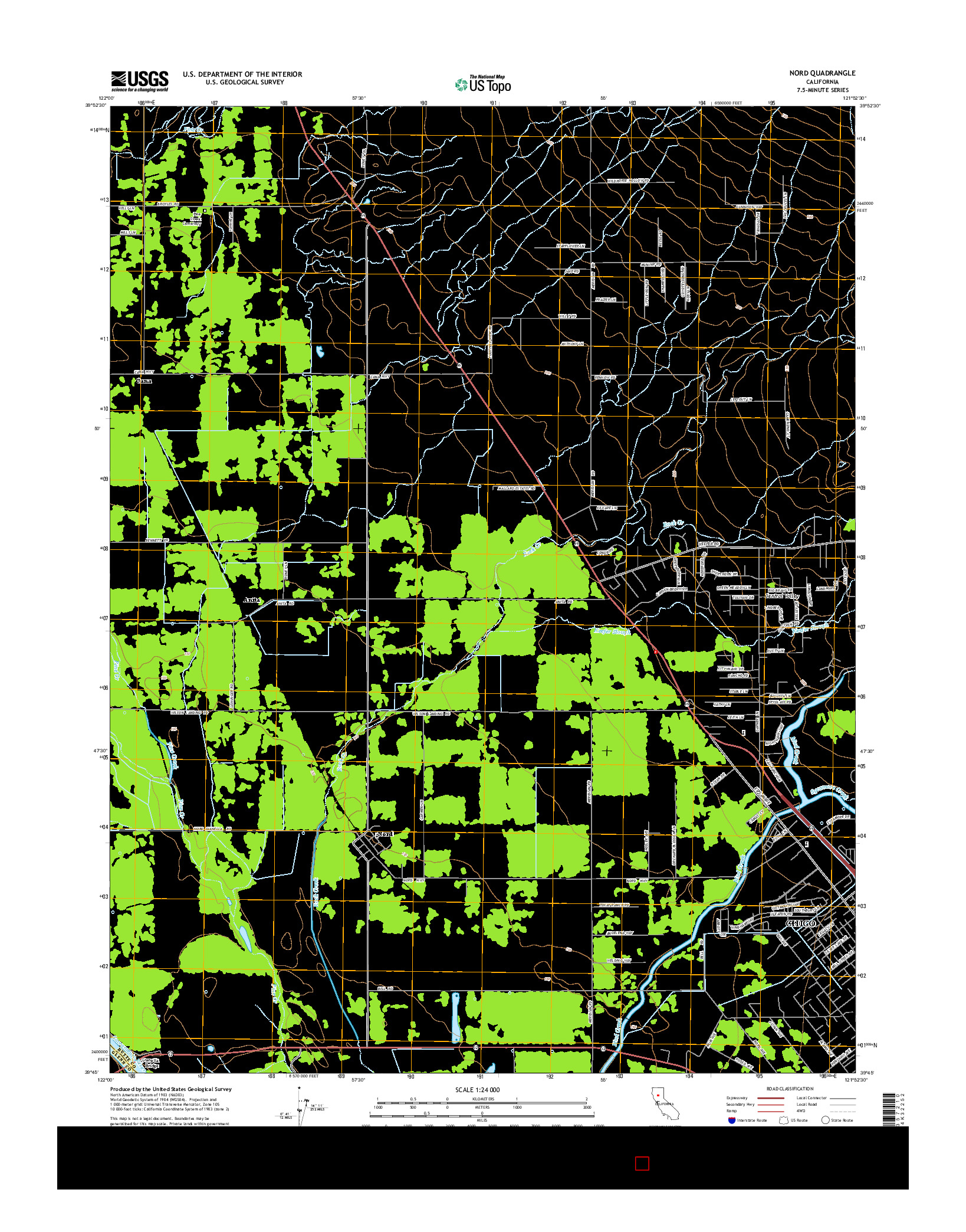 USGS US TOPO 7.5-MINUTE MAP FOR NORD, CA 2015