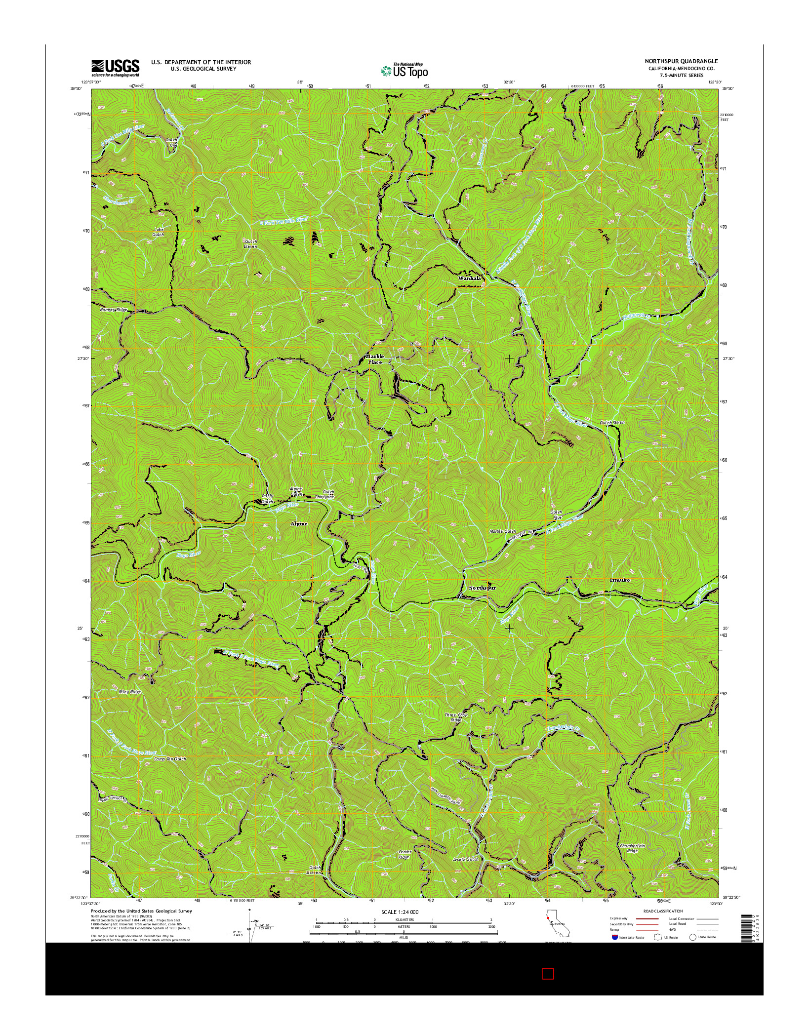USGS US TOPO 7.5-MINUTE MAP FOR NORTHSPUR, CA 2015