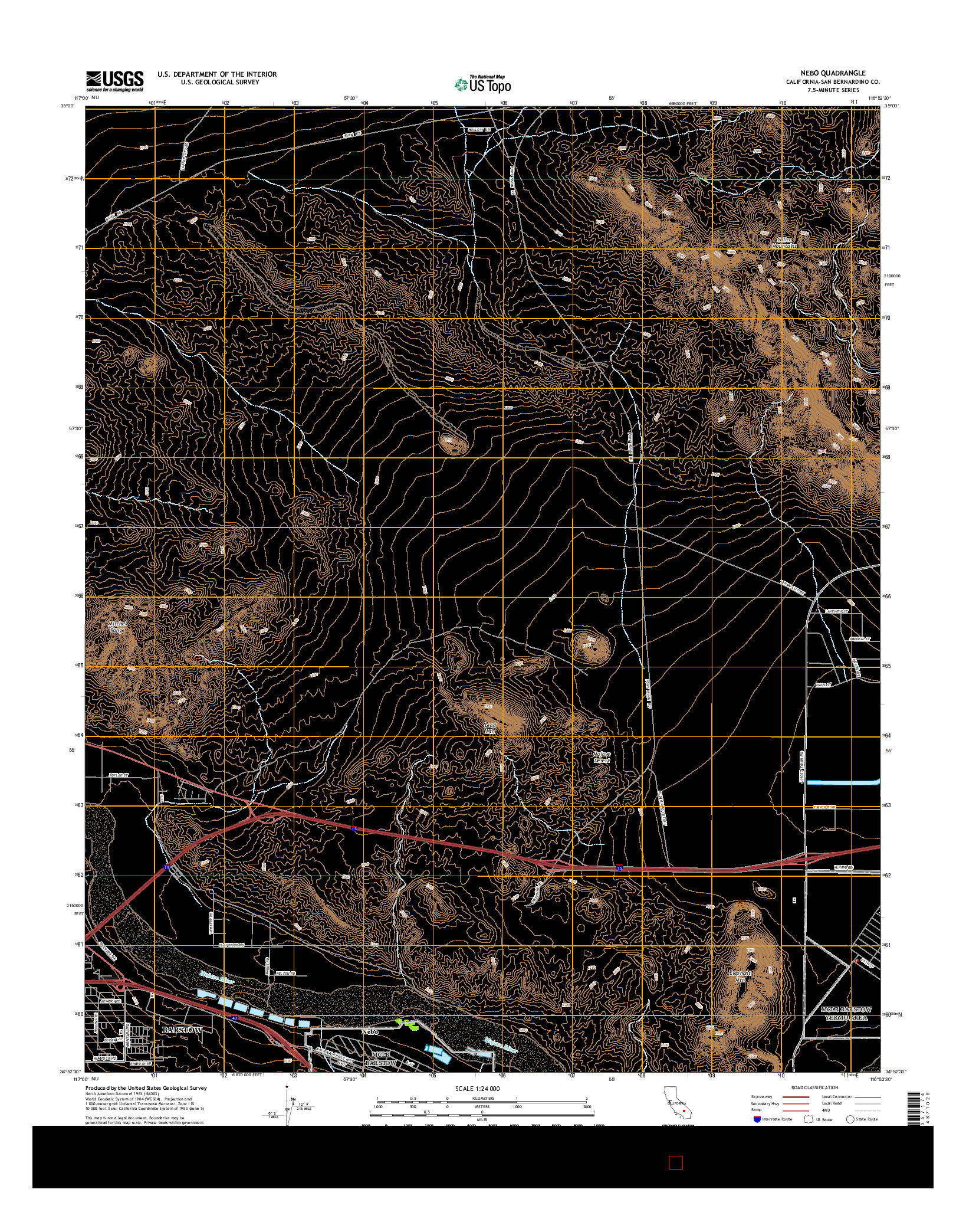 USGS US TOPO 7.5-MINUTE MAP FOR NEBO, CA 2015