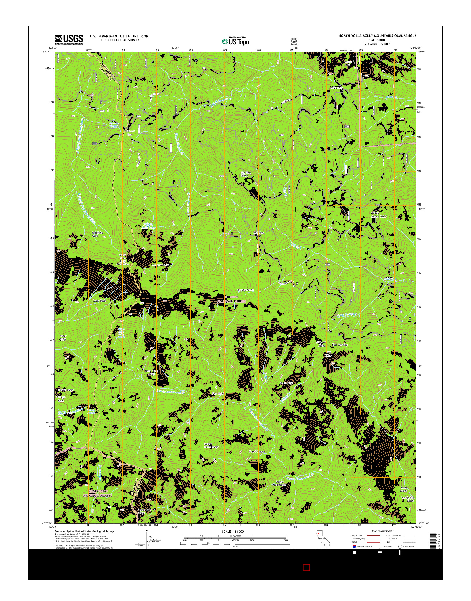 USGS US TOPO 7.5-MINUTE MAP FOR NORTH YOLLA BOLLY MOUNTAINS, CA 2015