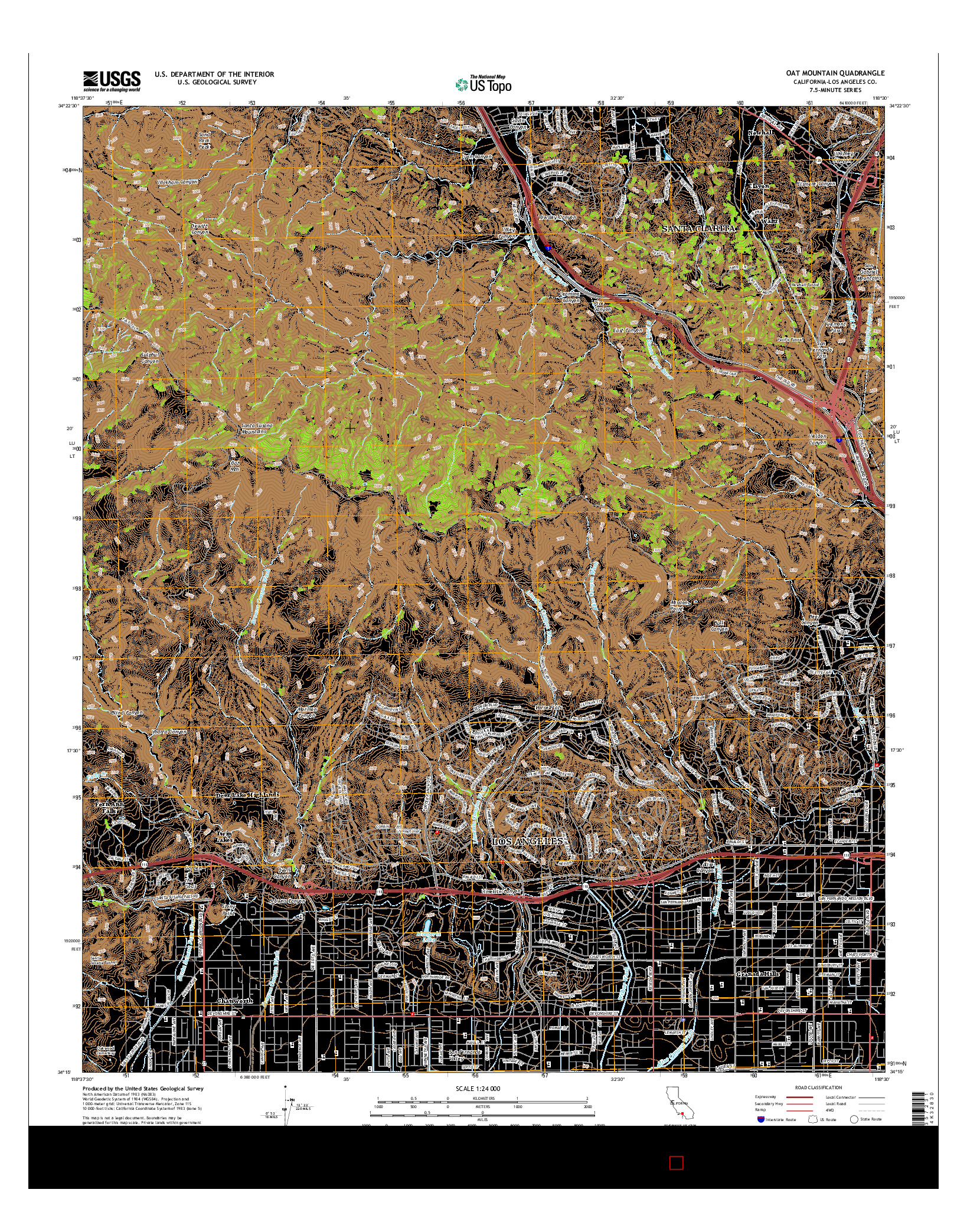 USGS US TOPO 7.5-MINUTE MAP FOR OAT MOUNTAIN, CA 2015