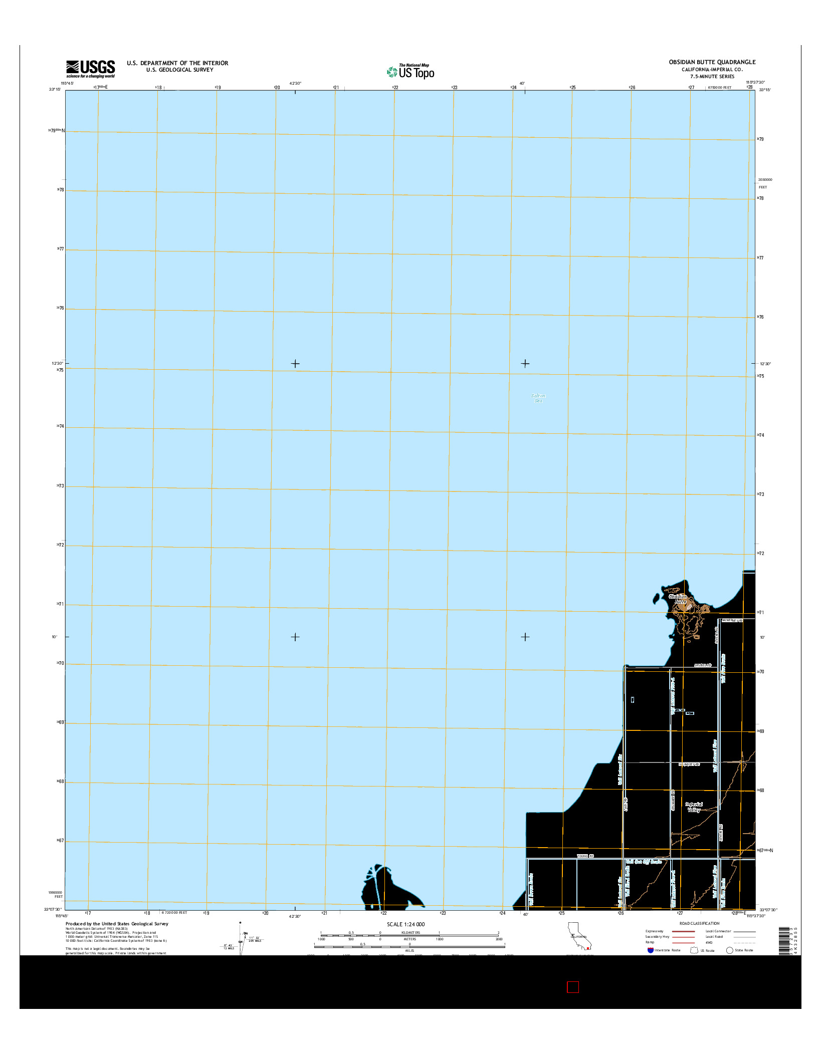 USGS US TOPO 7.5-MINUTE MAP FOR OBSIDIAN BUTTE, CA 2015