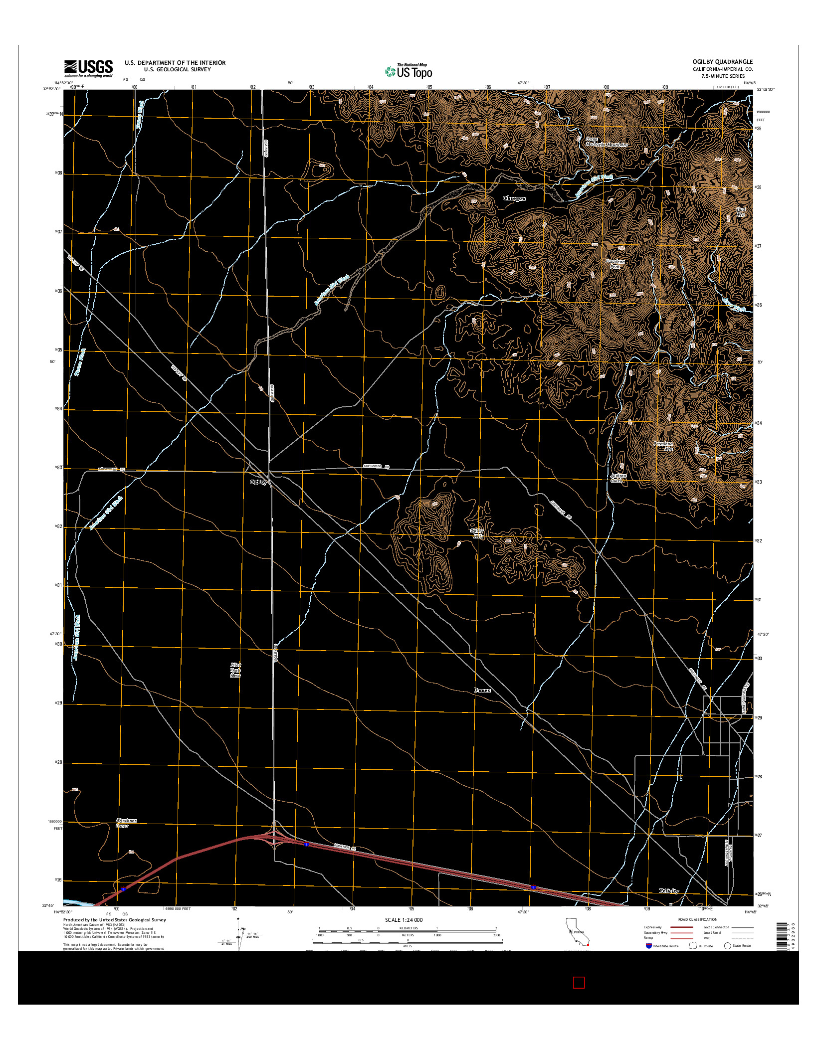 USGS US TOPO 7.5-MINUTE MAP FOR OGILBY, CA 2015