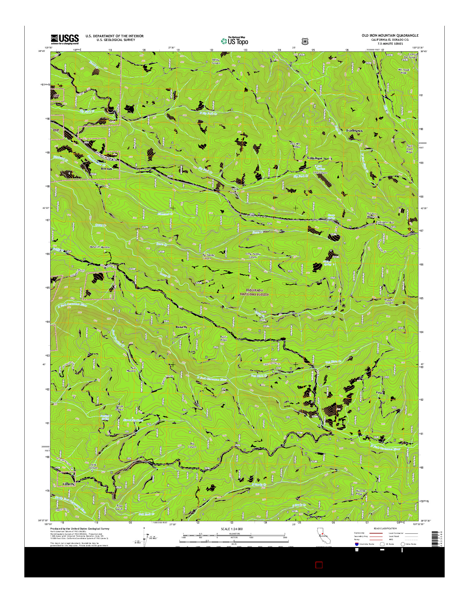 USGS US TOPO 7.5-MINUTE MAP FOR OLD IRON MOUNTAIN, CA 2015