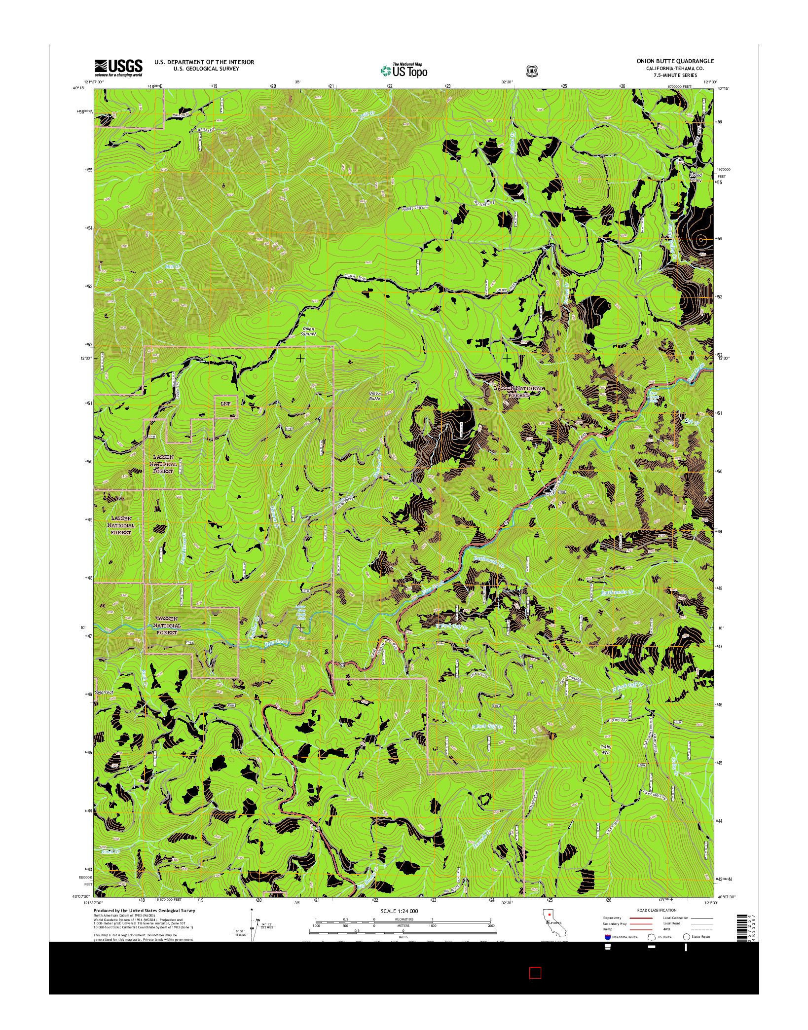 USGS US TOPO 7.5-MINUTE MAP FOR ONION BUTTE, CA 2015