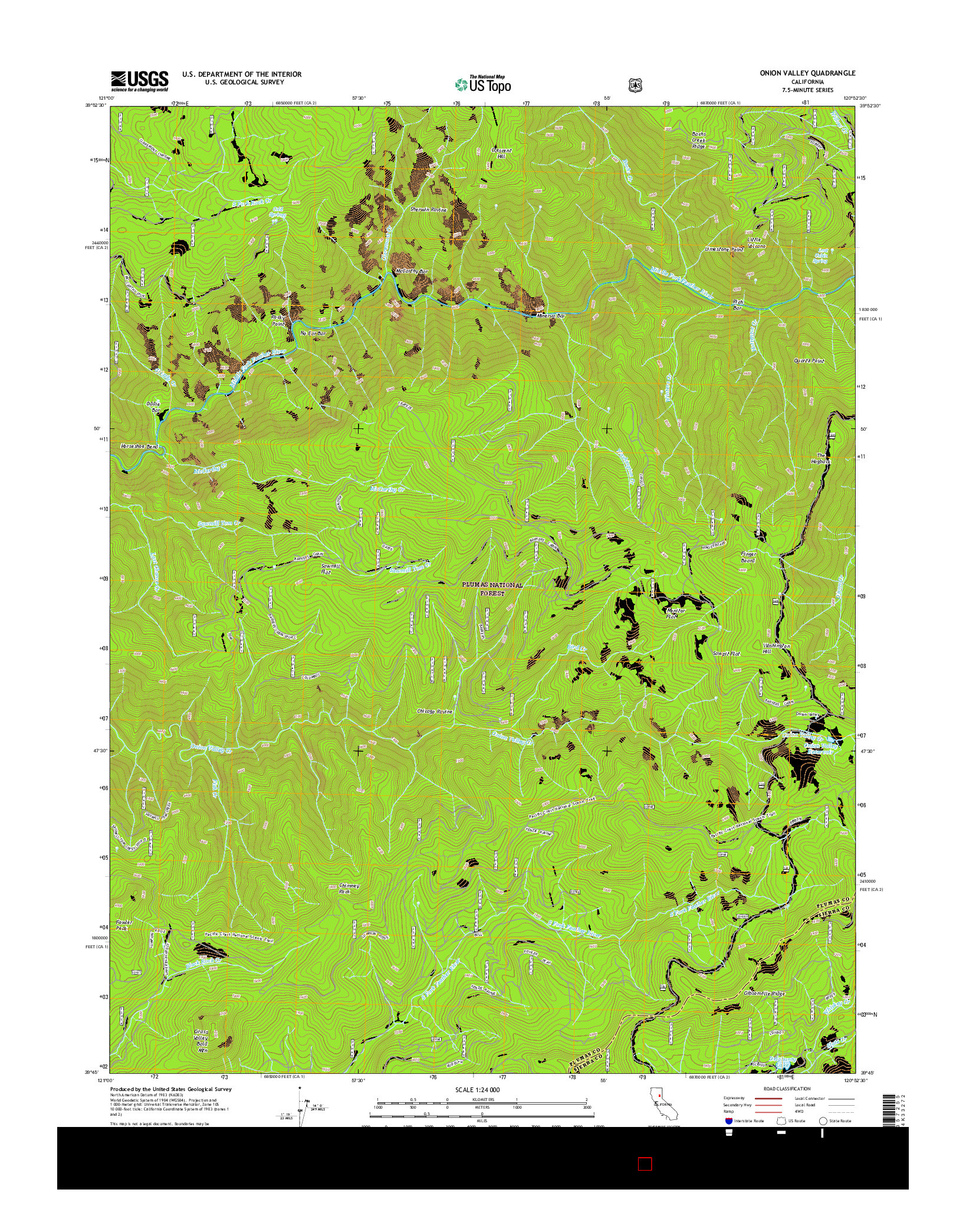 USGS US TOPO 7.5-MINUTE MAP FOR ONION VALLEY, CA 2015