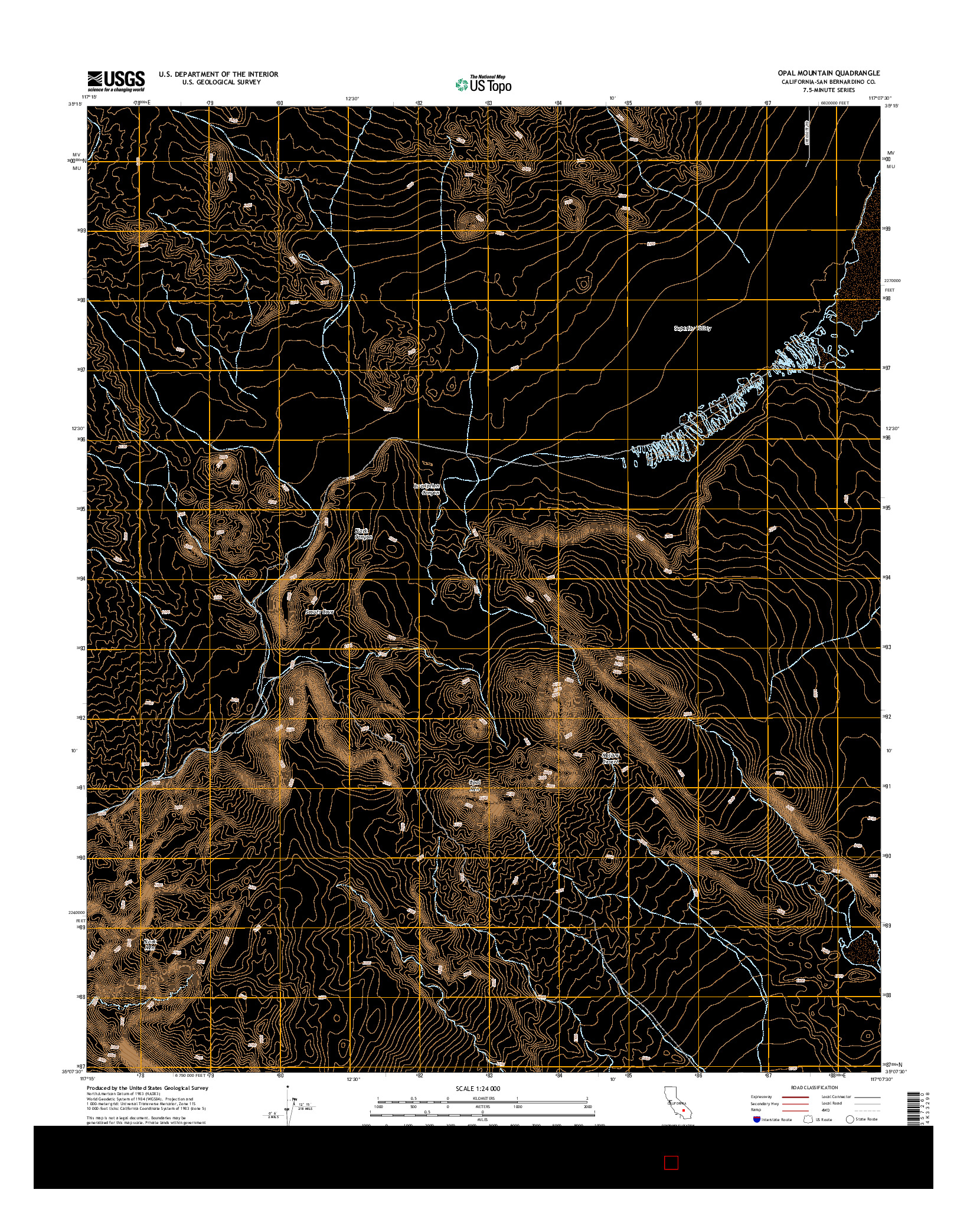 USGS US TOPO 7.5-MINUTE MAP FOR OPAL MOUNTAIN, CA 2015