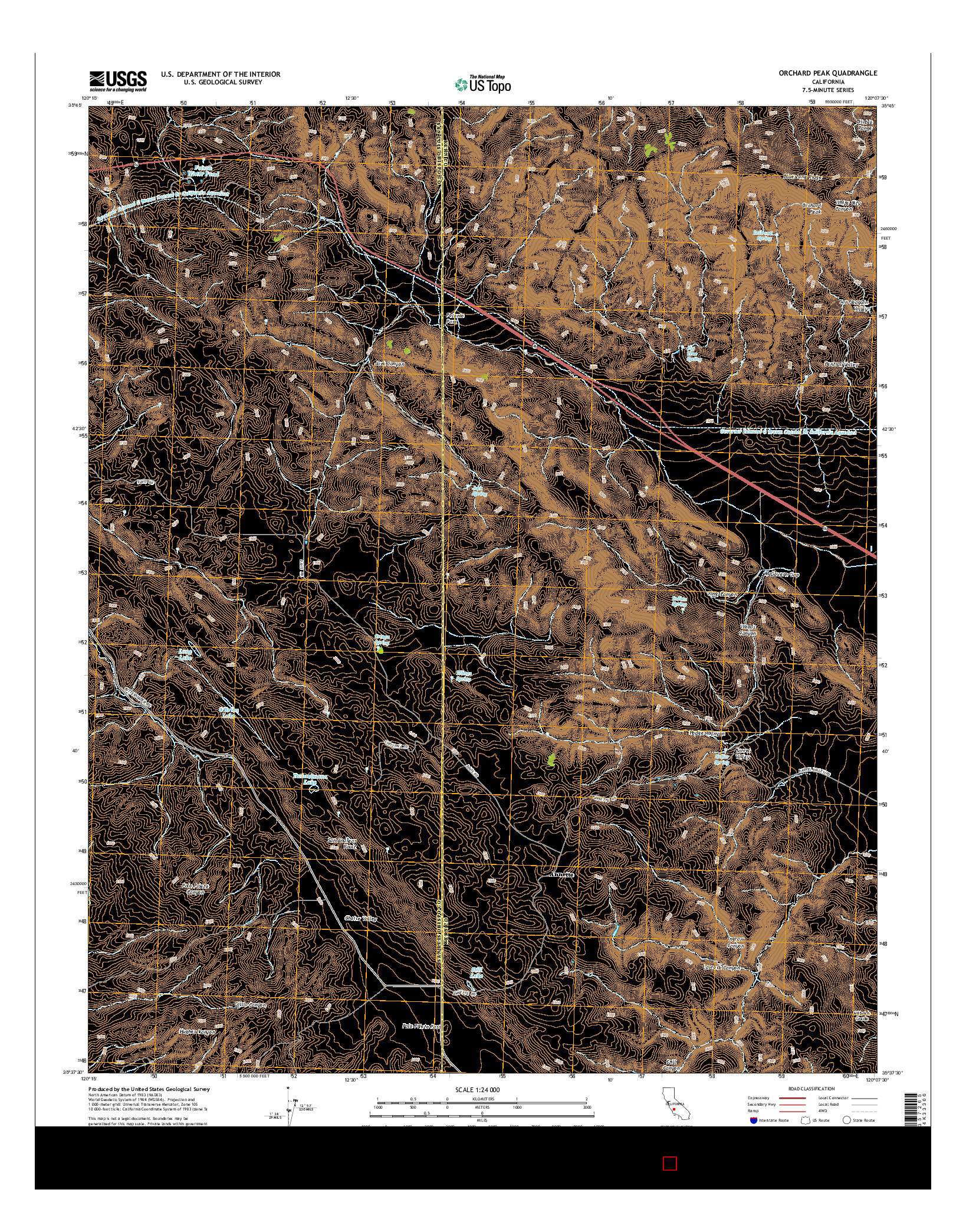 USGS US TOPO 7.5-MINUTE MAP FOR ORCHARD PEAK, CA 2015