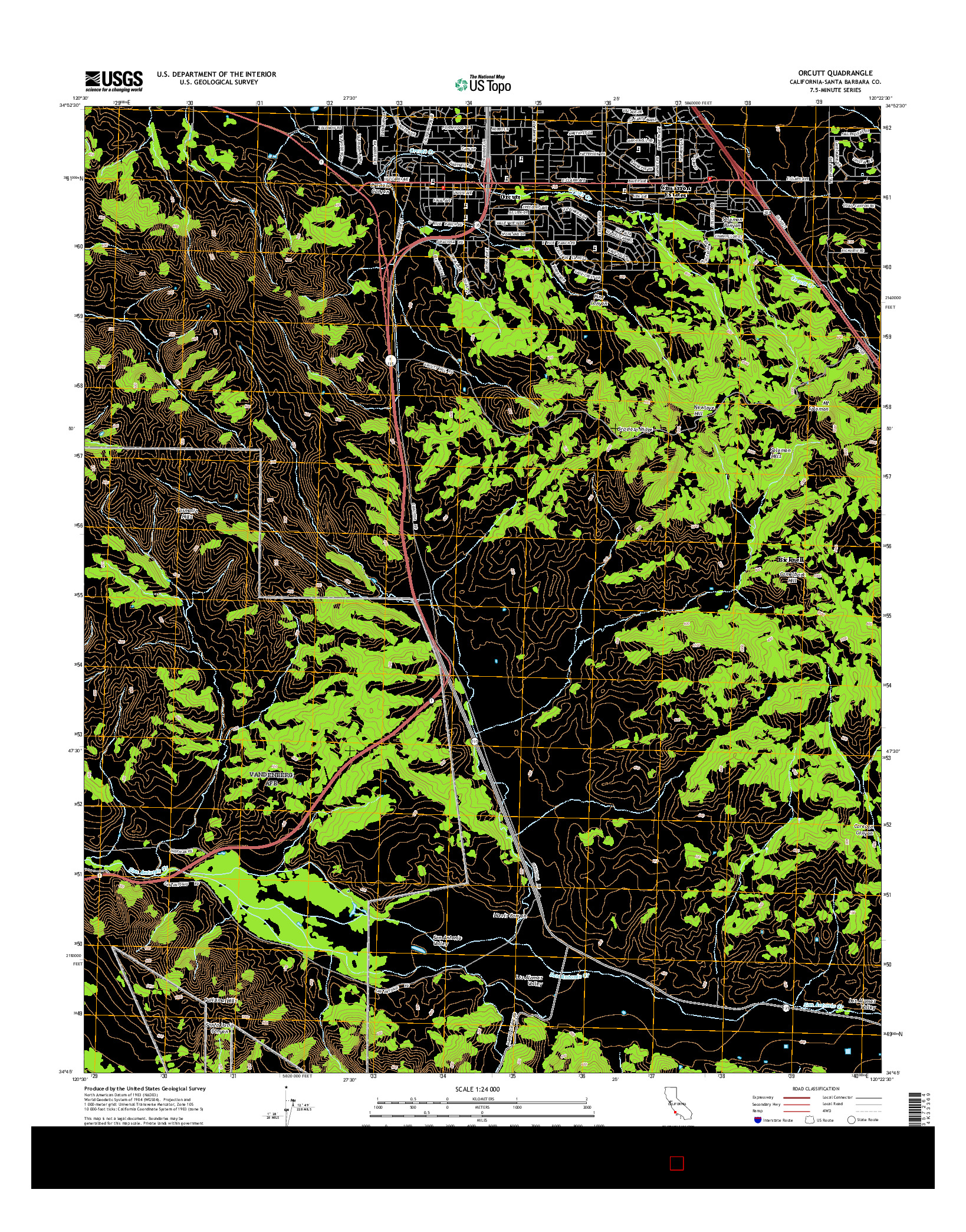 USGS US TOPO 7.5-MINUTE MAP FOR ORCUTT, CA 2015