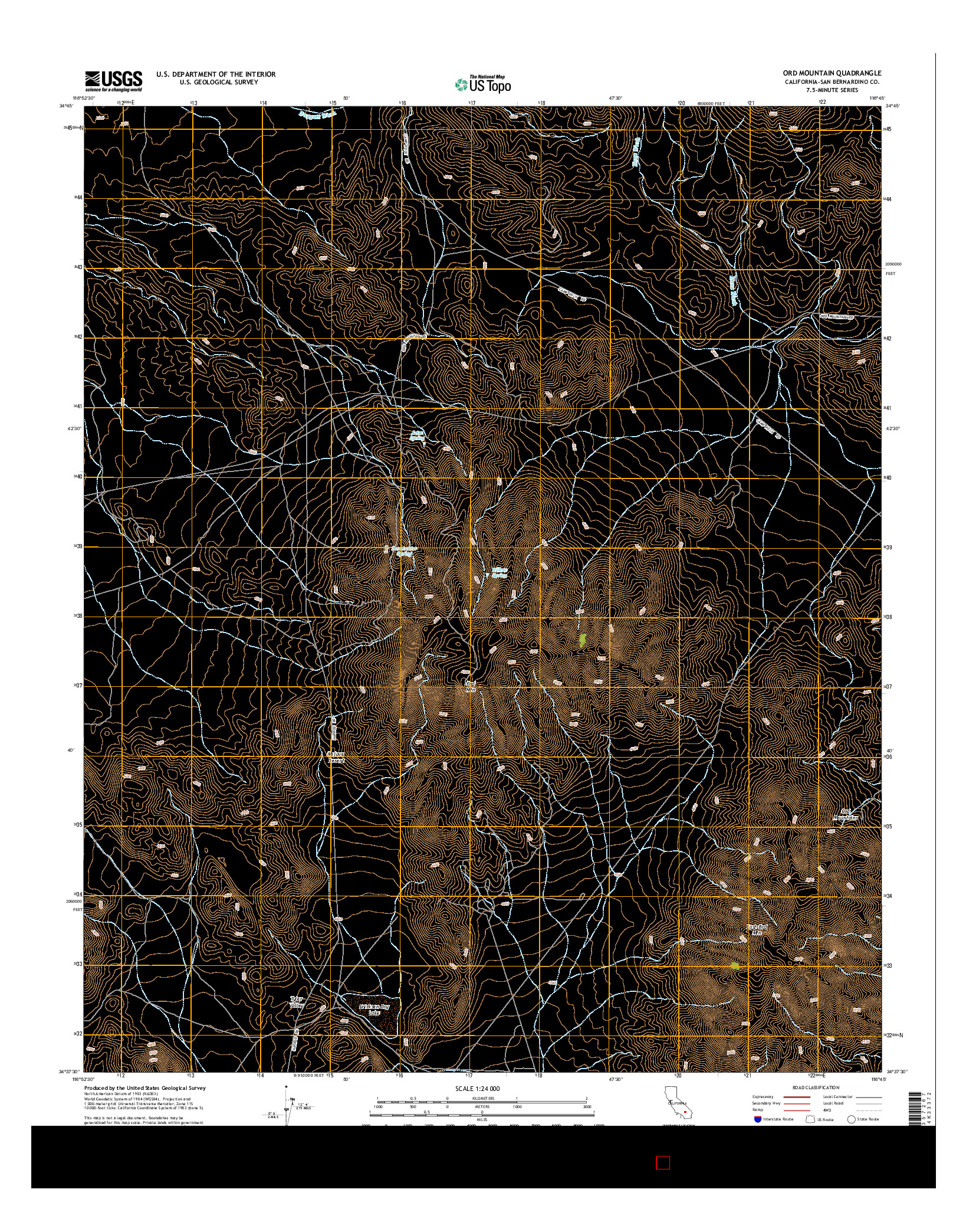 USGS US TOPO 7.5-MINUTE MAP FOR ORD MOUNTAIN, CA 2015