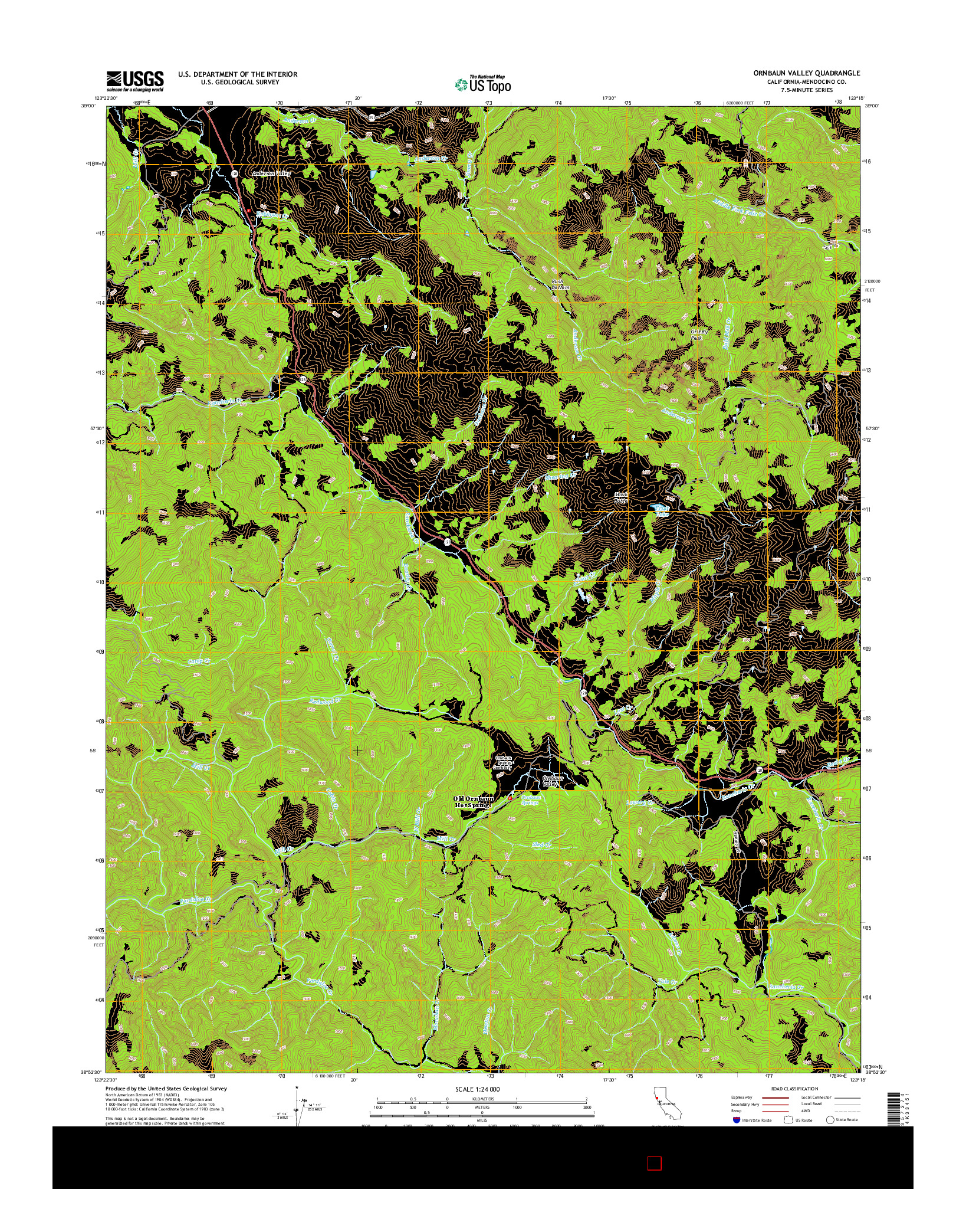 USGS US TOPO 7.5-MINUTE MAP FOR ORNBAUN VALLEY, CA 2015