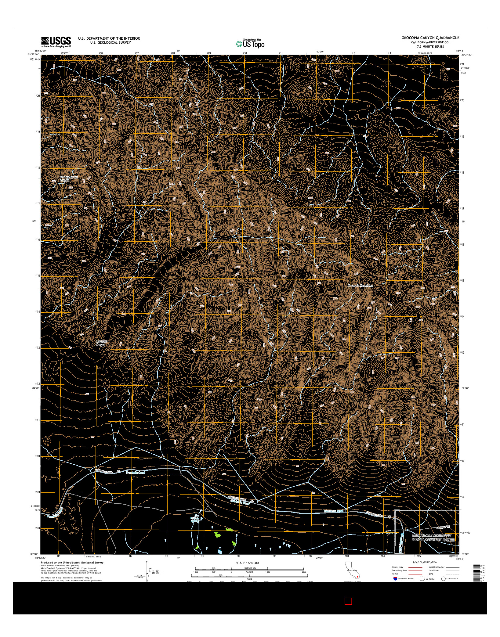 USGS US TOPO 7.5-MINUTE MAP FOR OROCOPIA CANYON, CA 2015