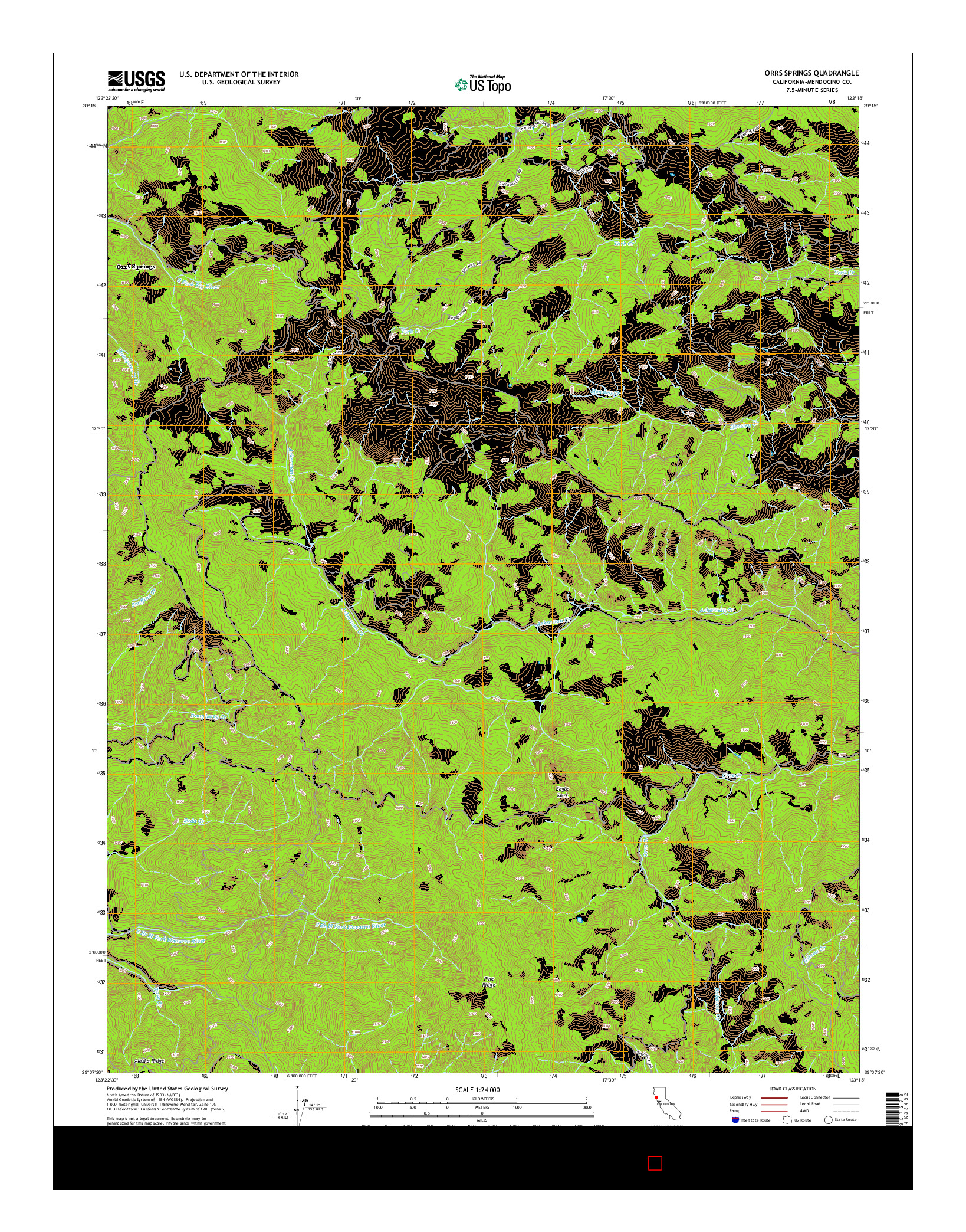 USGS US TOPO 7.5-MINUTE MAP FOR ORRS SPRINGS, CA 2015