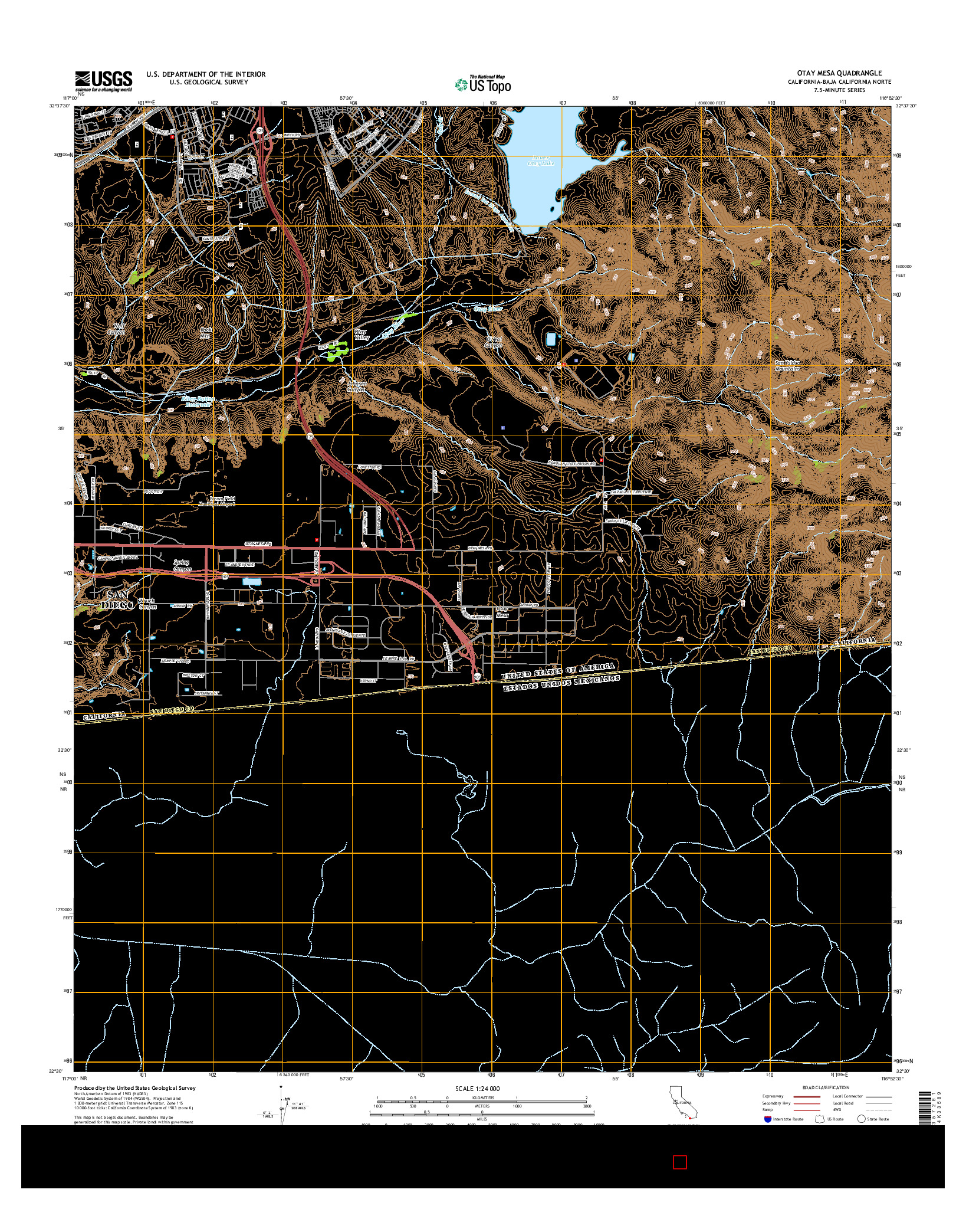 USGS US TOPO 7.5-MINUTE MAP FOR OTAY MESA, CA-BCN 2015