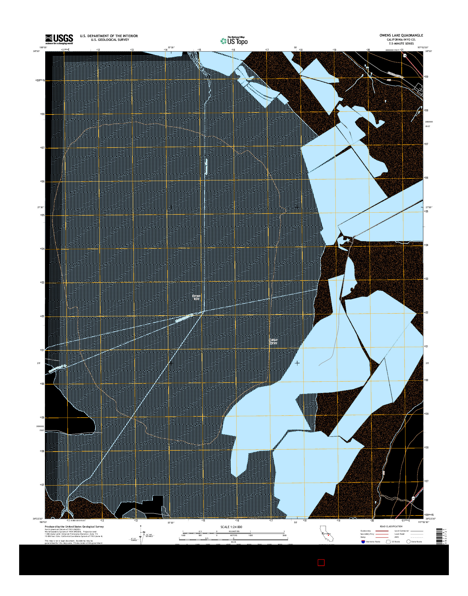 USGS US TOPO 7.5-MINUTE MAP FOR OWENS LAKE, CA 2015