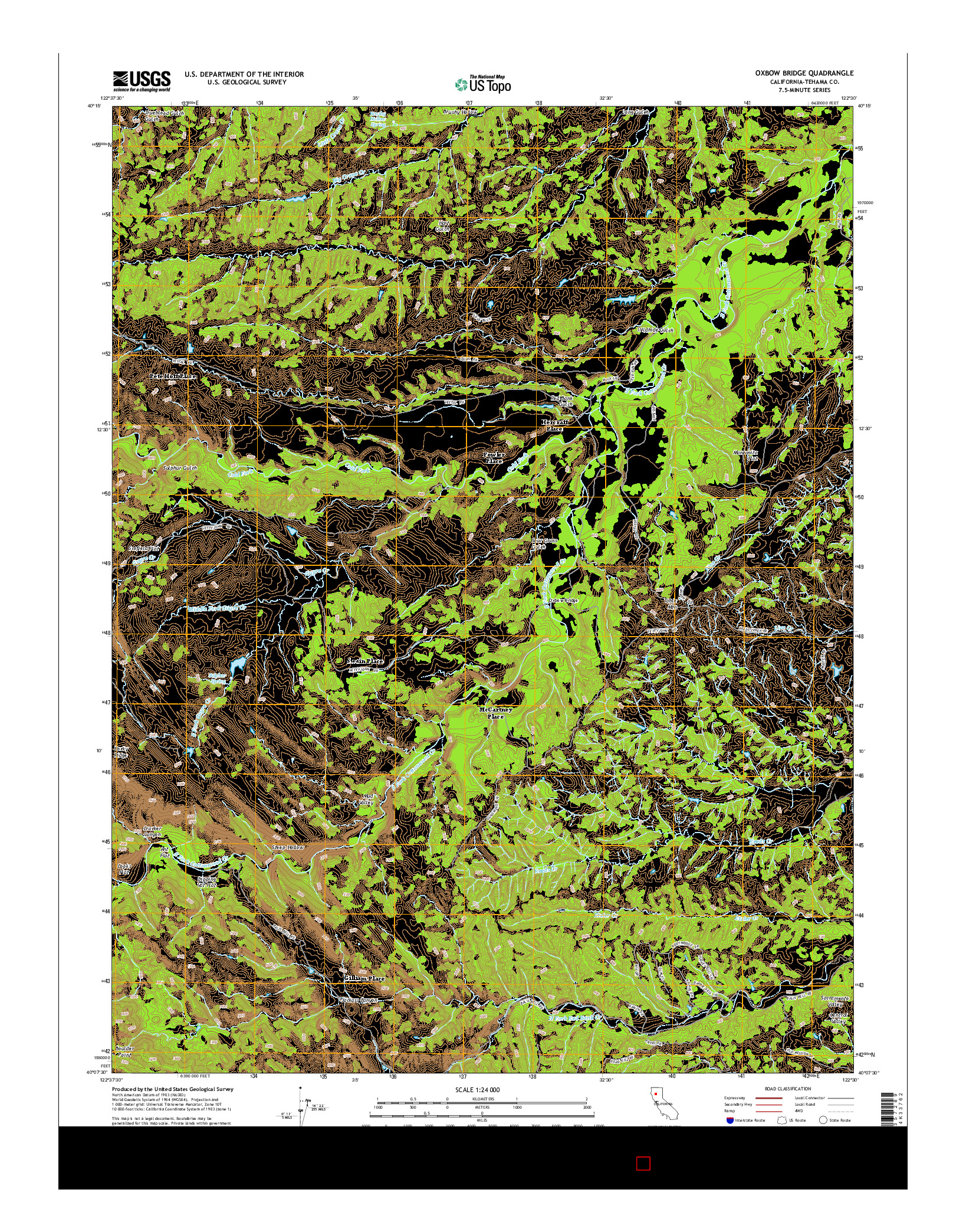 USGS US TOPO 7.5-MINUTE MAP FOR OXBOW BRIDGE, CA 2015