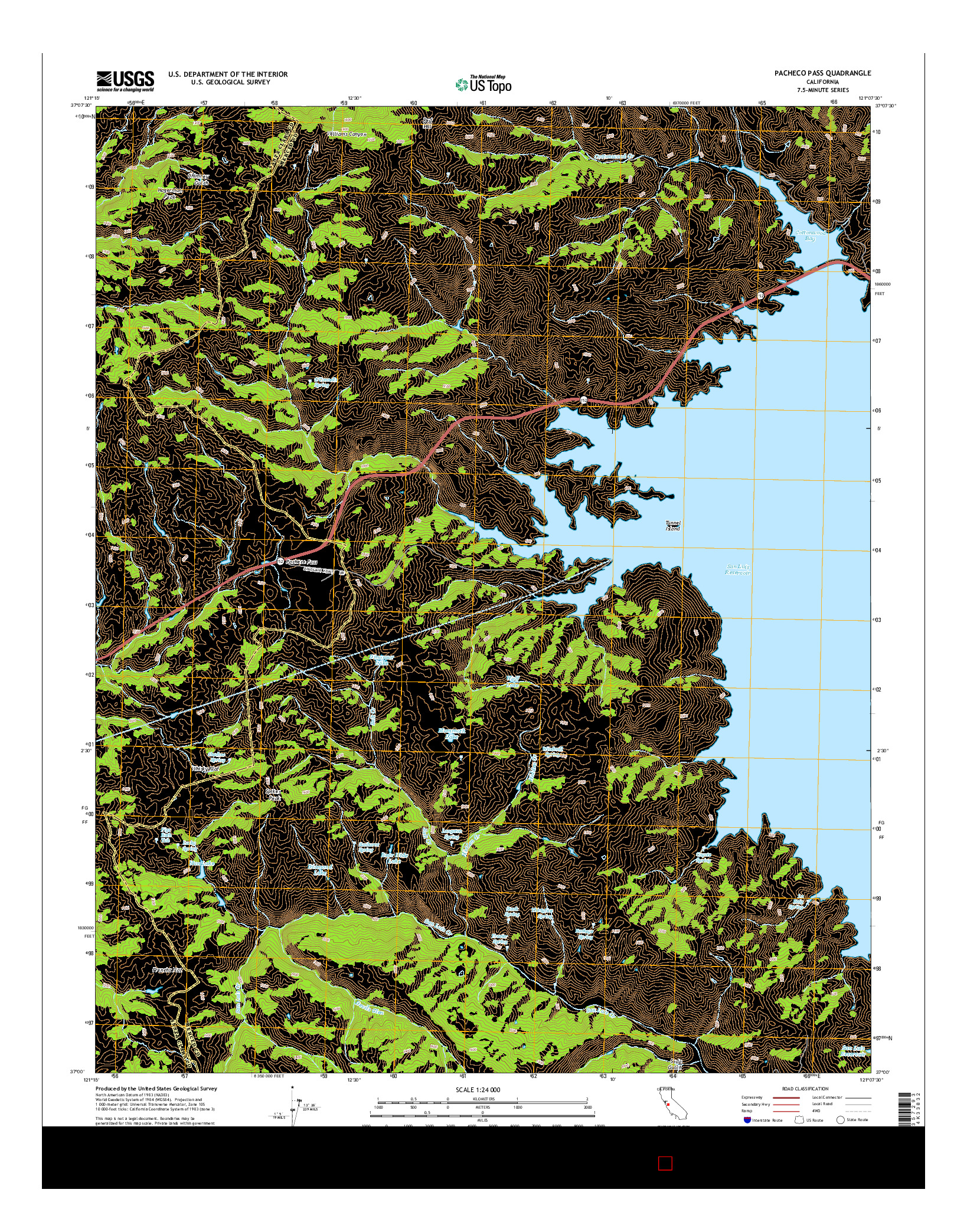 USGS US TOPO 7.5-MINUTE MAP FOR PACHECO PASS, CA 2015