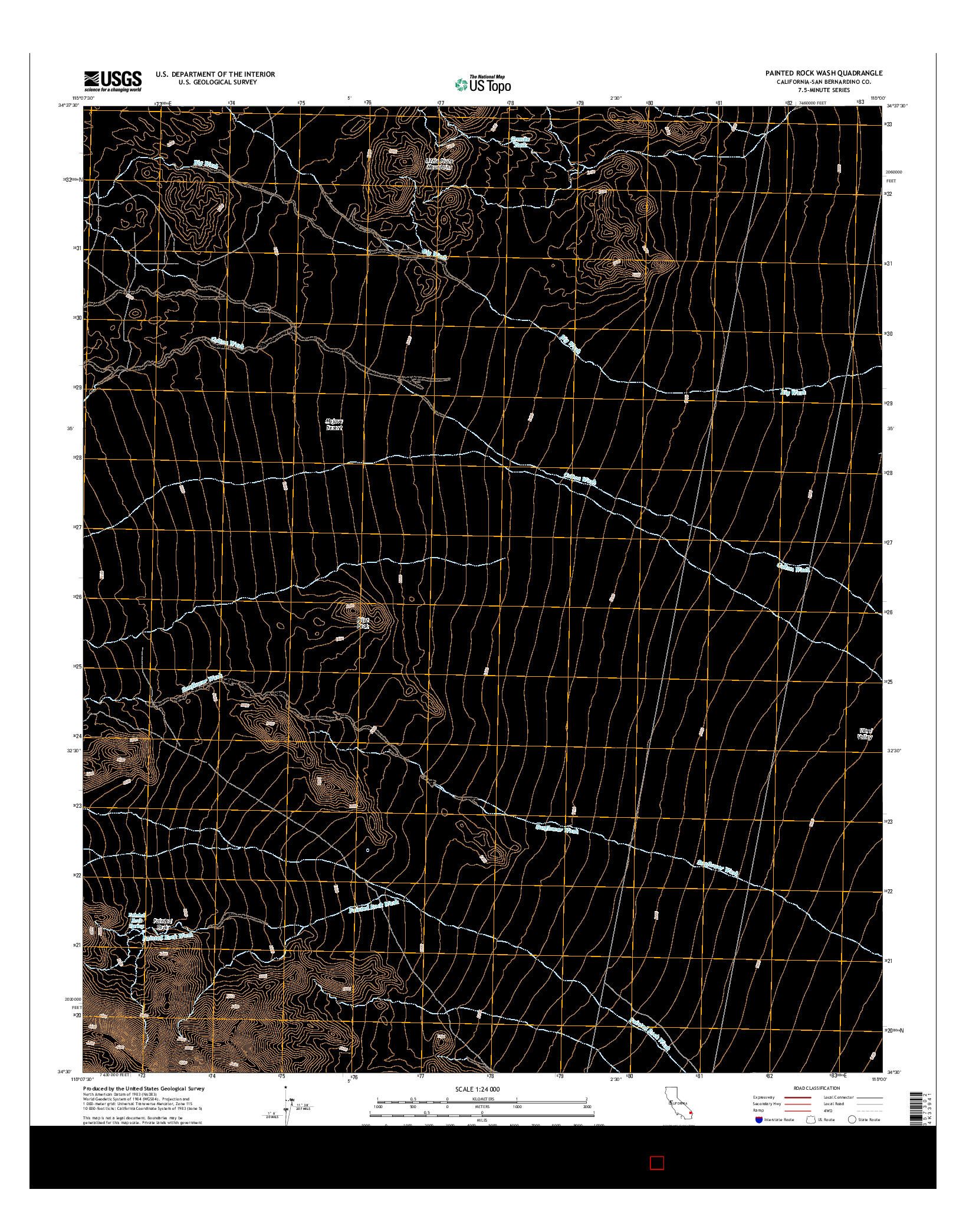 USGS US TOPO 7.5-MINUTE MAP FOR PAINTED ROCK WASH, CA 2015