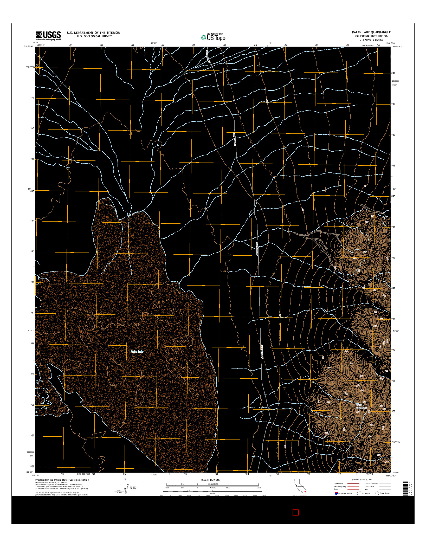 USGS US TOPO 7.5-MINUTE MAP FOR PALEN LAKE, CA 2015