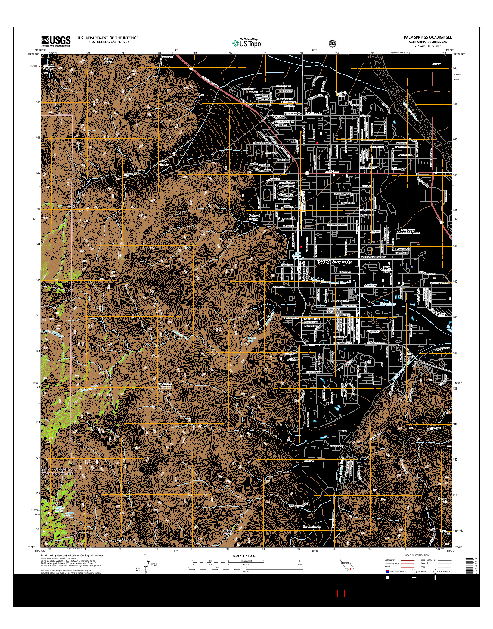 USGS US TOPO 7.5-MINUTE MAP FOR PALM SPRINGS, CA 2015