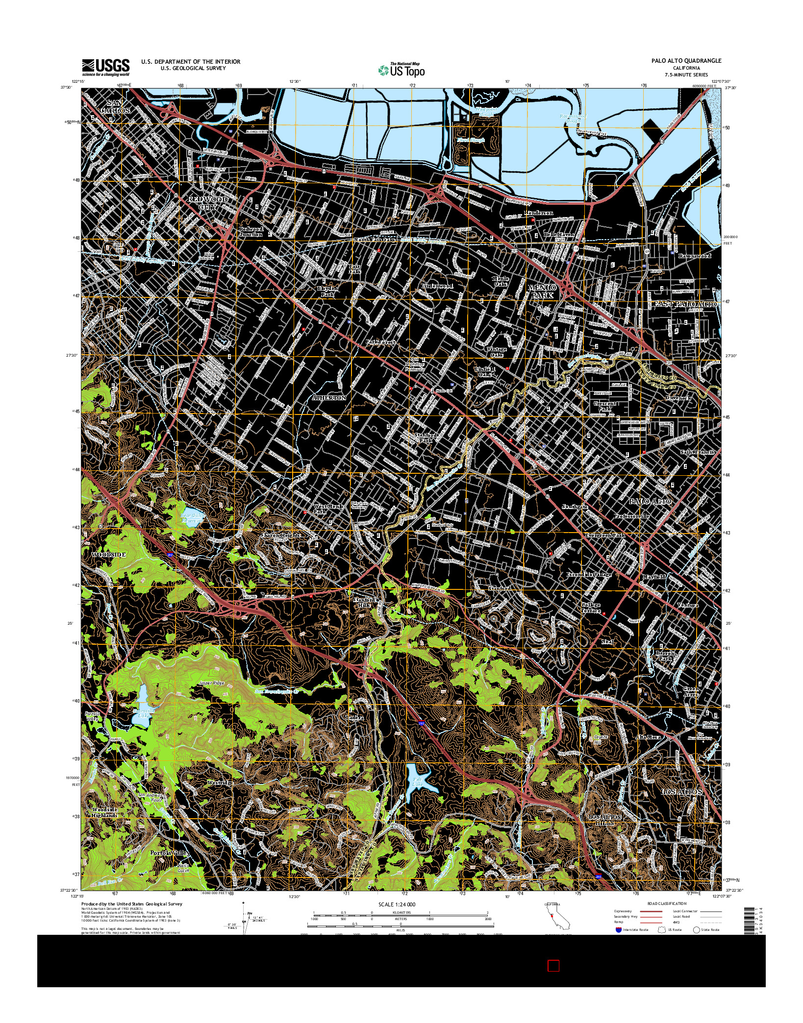 USGS US TOPO 7.5-MINUTE MAP FOR PALO ALTO, CA 2015