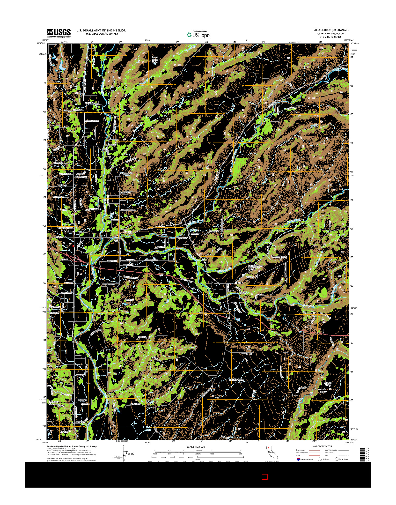 USGS US TOPO 7.5-MINUTE MAP FOR PALO CEDRO, CA 2015