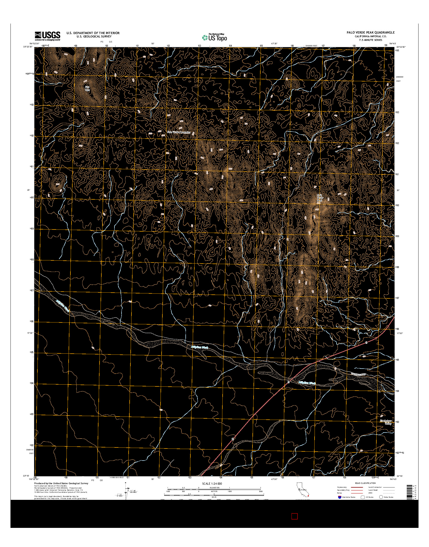 USGS US TOPO 7.5-MINUTE MAP FOR PALO VERDE PEAK, CA 2015