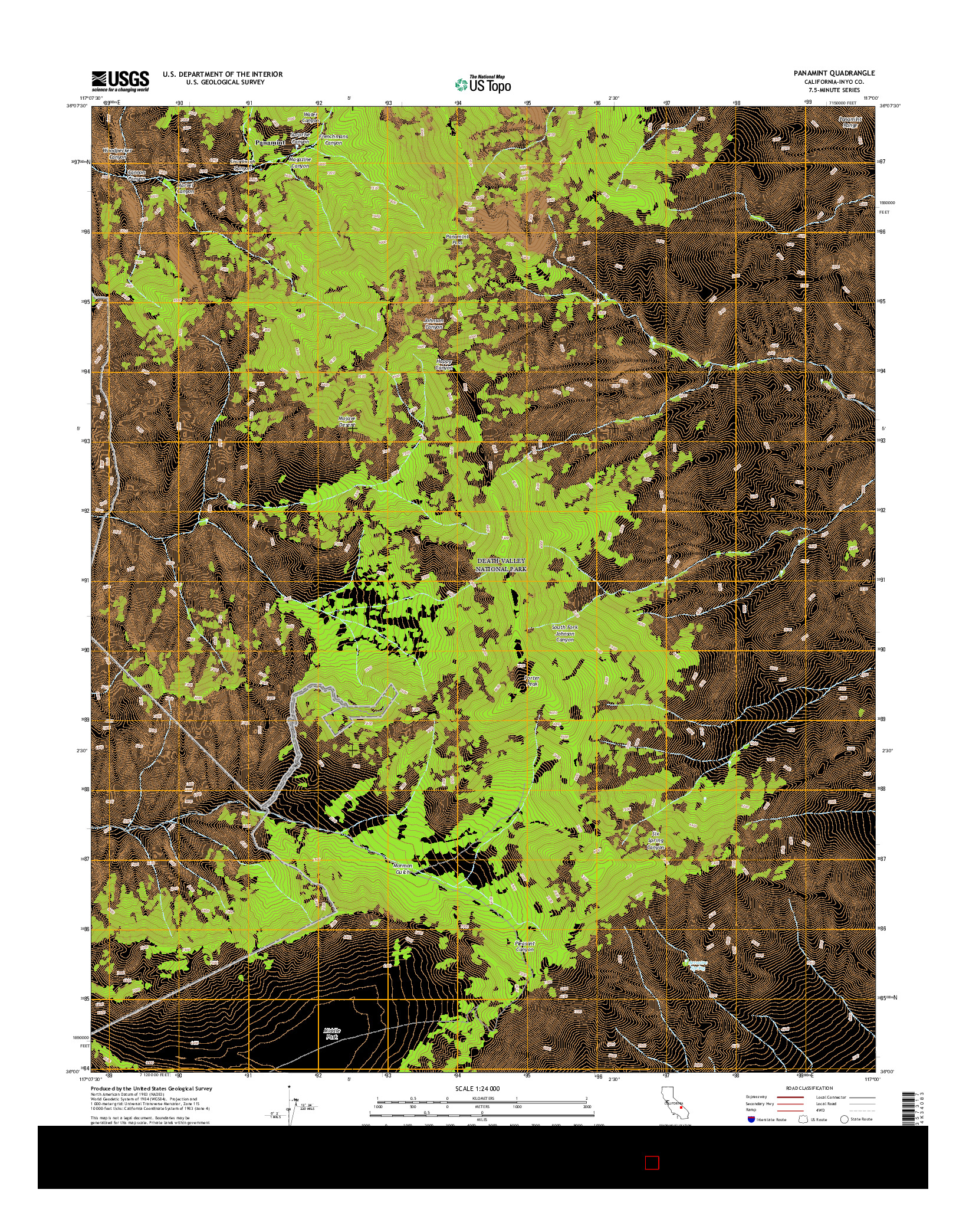 USGS US TOPO 7.5-MINUTE MAP FOR PANAMINT, CA 2015