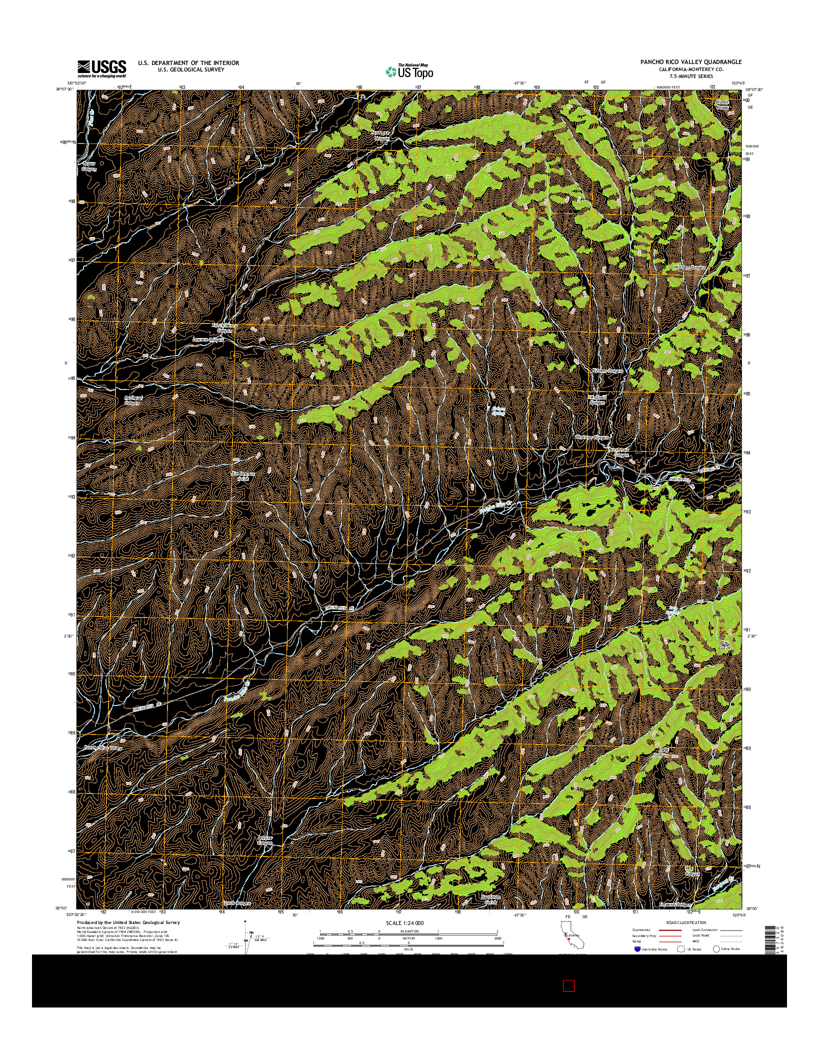 USGS US TOPO 7.5-MINUTE MAP FOR PANCHO RICO VALLEY, CA 2015