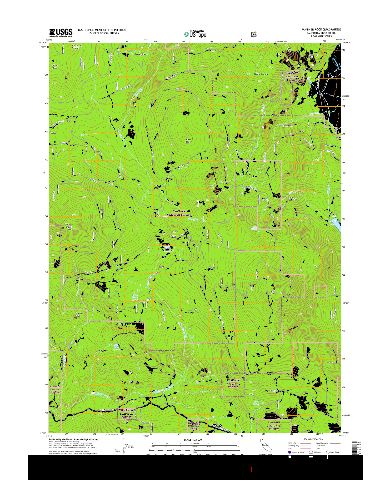 USGS US TOPO 7.5-MINUTE MAP FOR PANTHER ROCK, CA 2015
