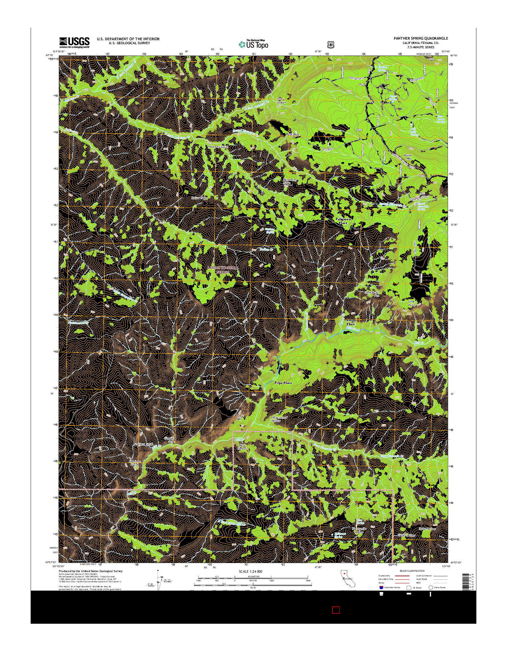 USGS US TOPO 7.5-MINUTE MAP FOR PANTHER SPRING, CA 2015