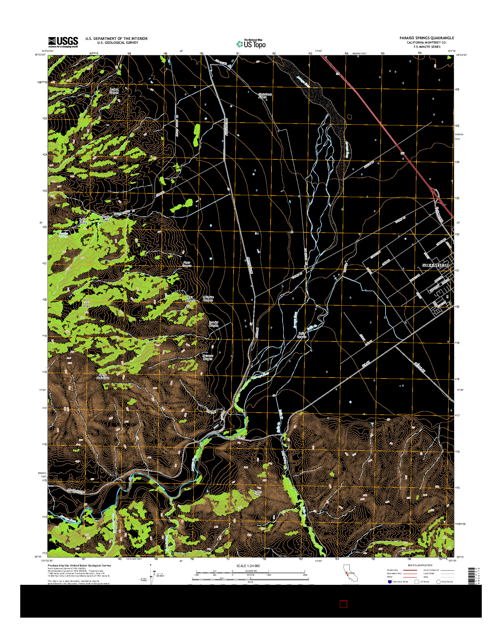 USGS US TOPO 7.5-MINUTE MAP FOR PARAISO SPRINGS, CA 2015