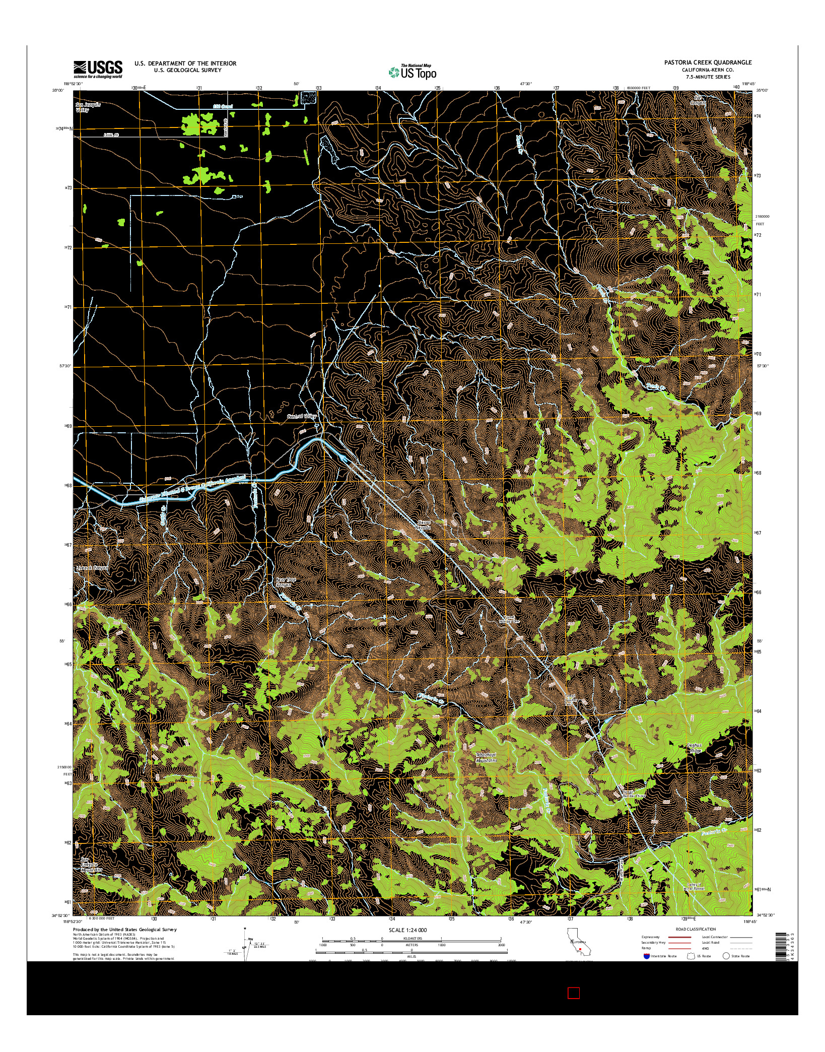 USGS US TOPO 7.5-MINUTE MAP FOR PASTORIA CREEK, CA 2015