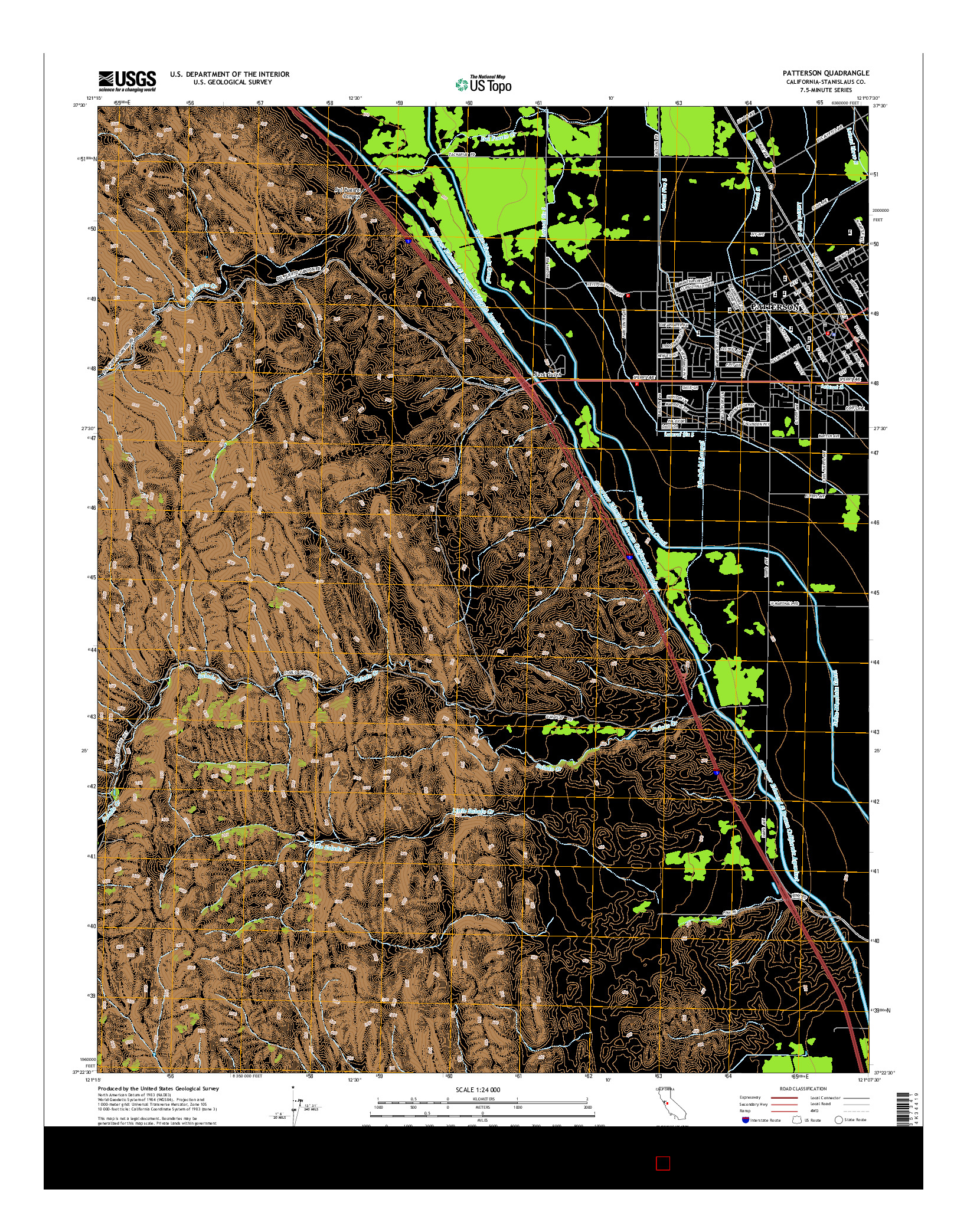 USGS US TOPO 7.5-MINUTE MAP FOR PATTERSON, CA 2015