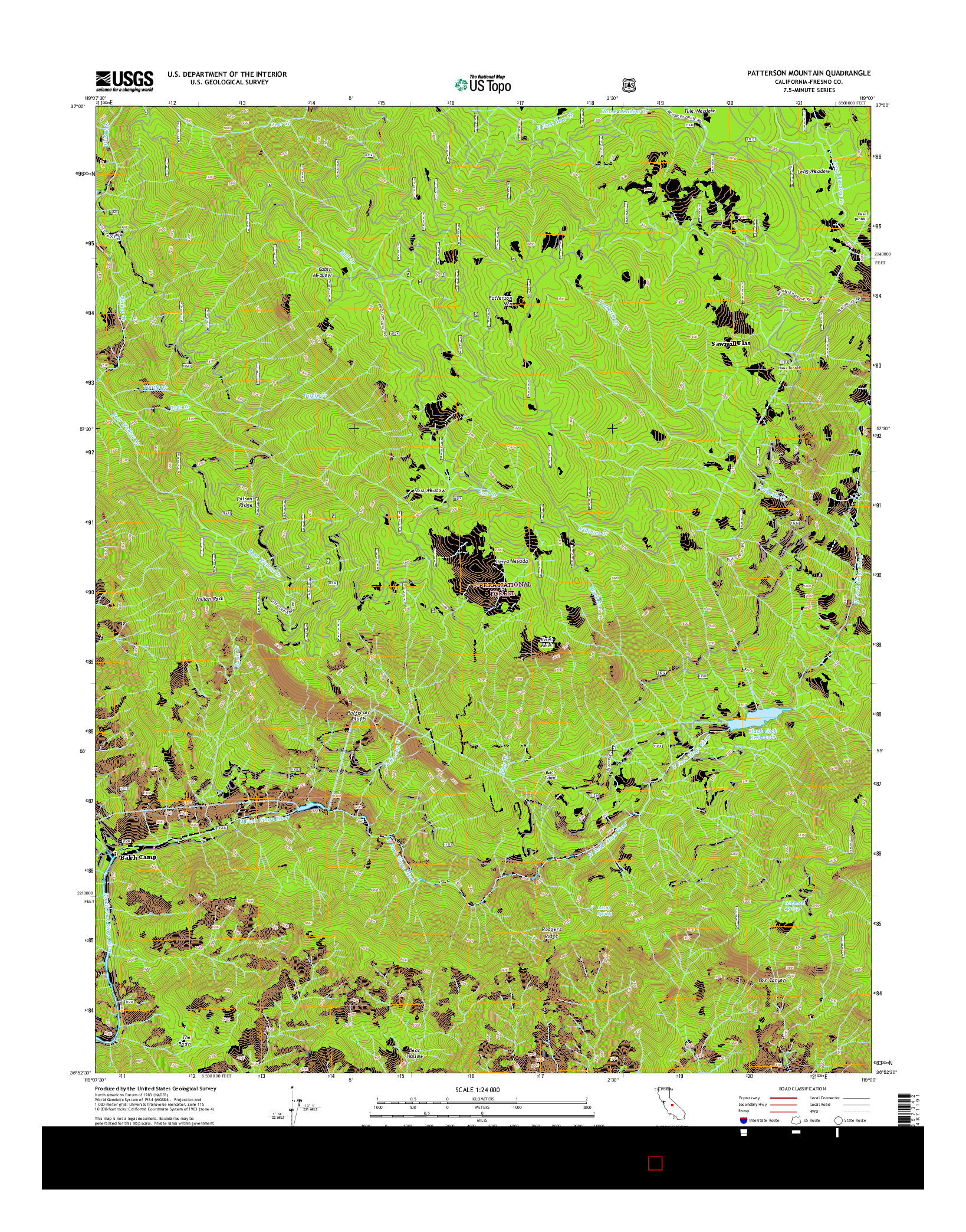 USGS US TOPO 7.5-MINUTE MAP FOR PATTERSON MOUNTAIN, CA 2015