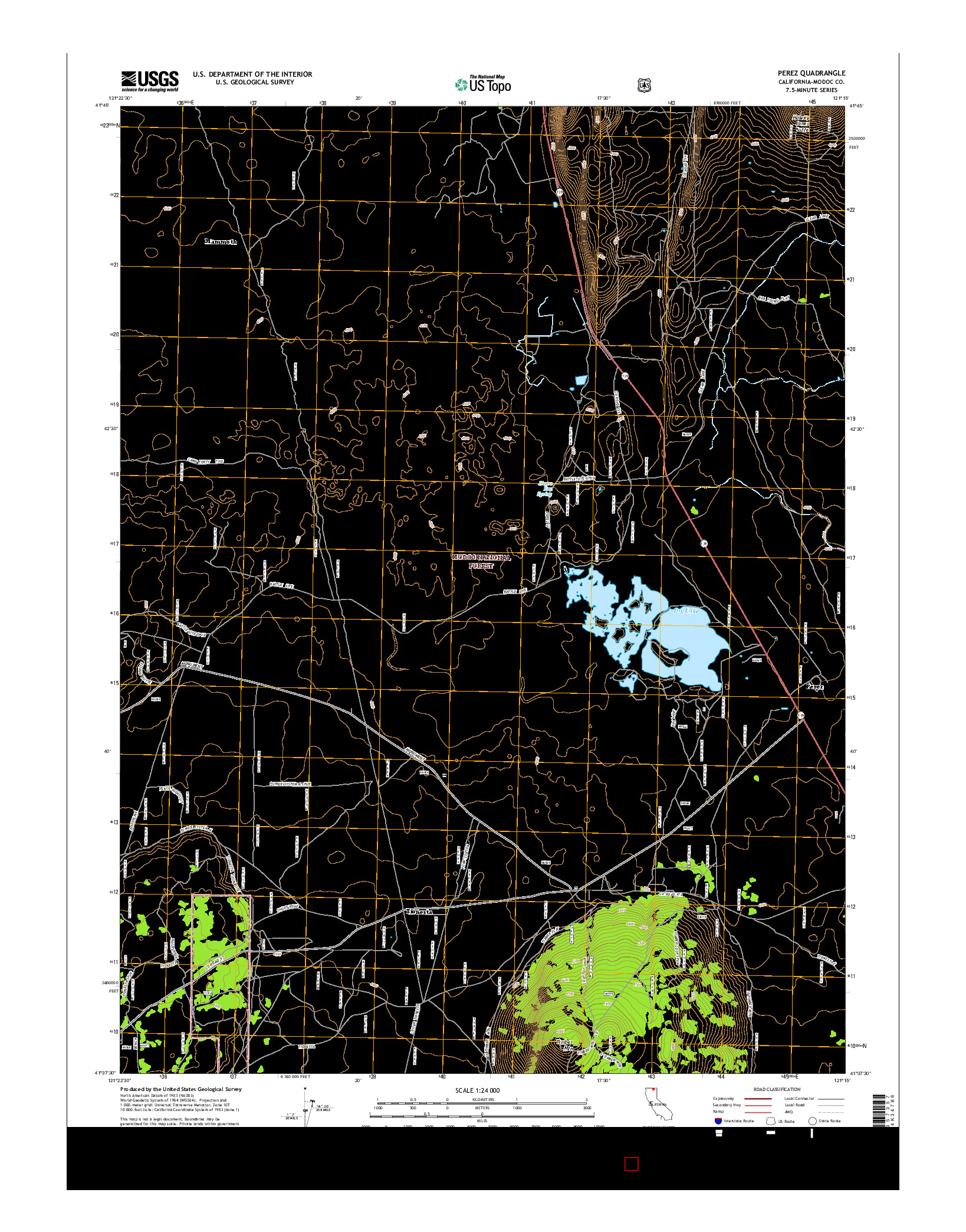 USGS US TOPO 7.5-MINUTE MAP FOR PEREZ, CA 2015