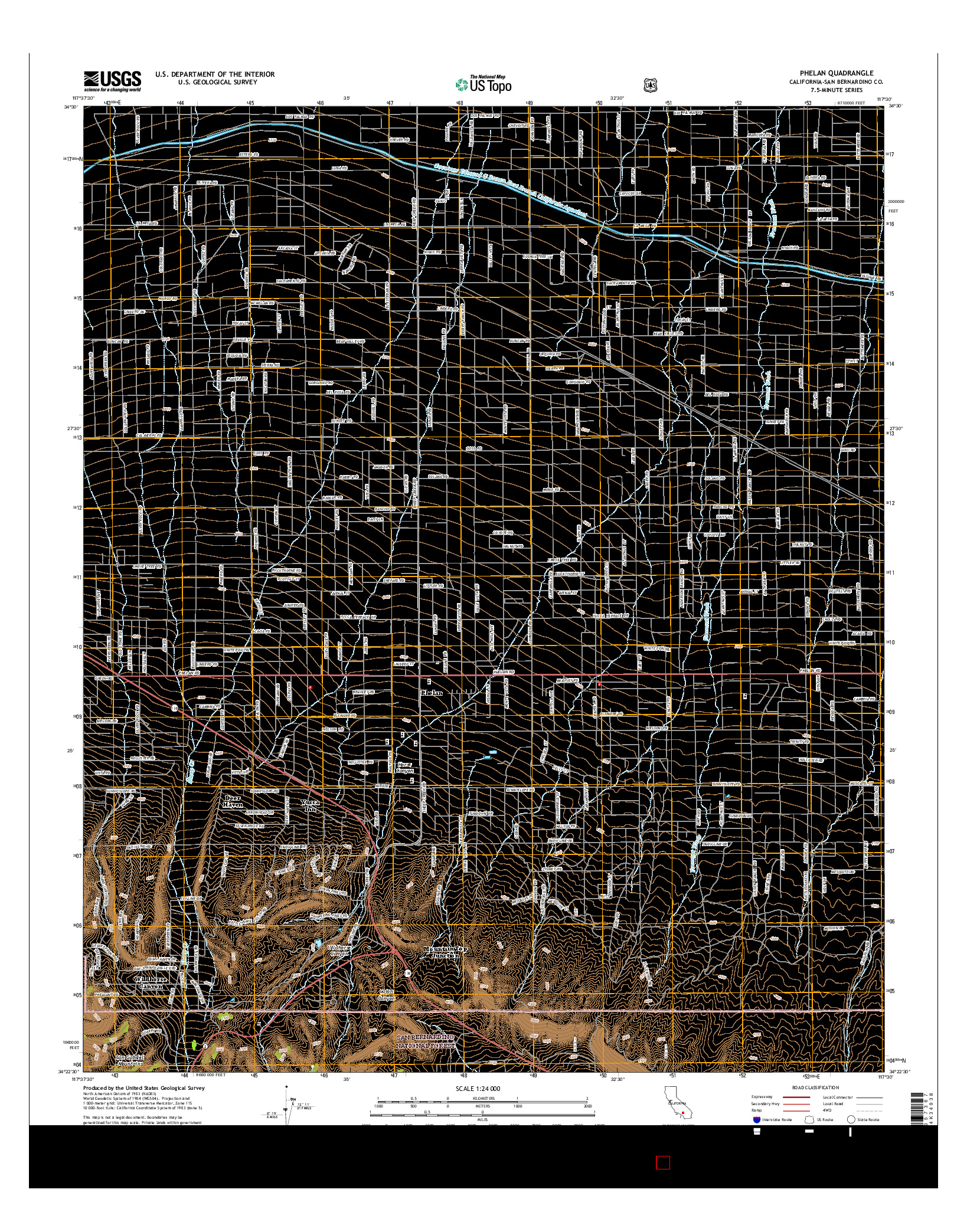 USGS US TOPO 7.5-MINUTE MAP FOR PHELAN, CA 2015