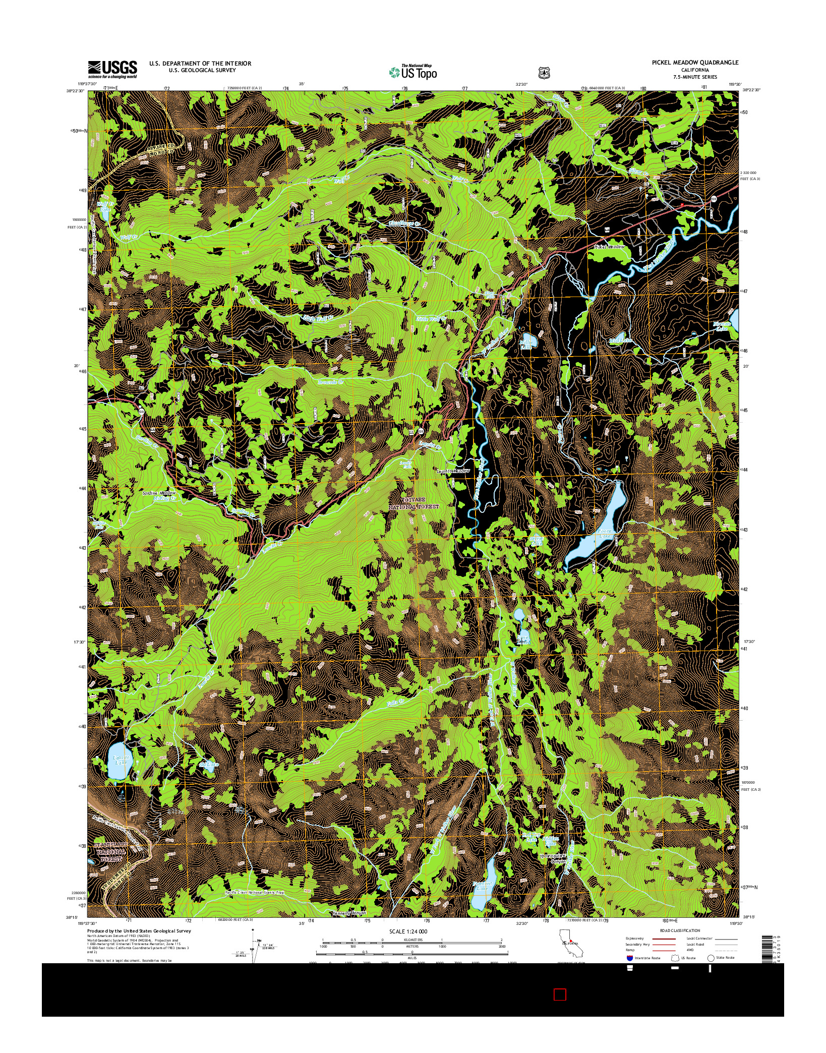 USGS US TOPO 7.5-MINUTE MAP FOR PICKEL MEADOW, CA 2015