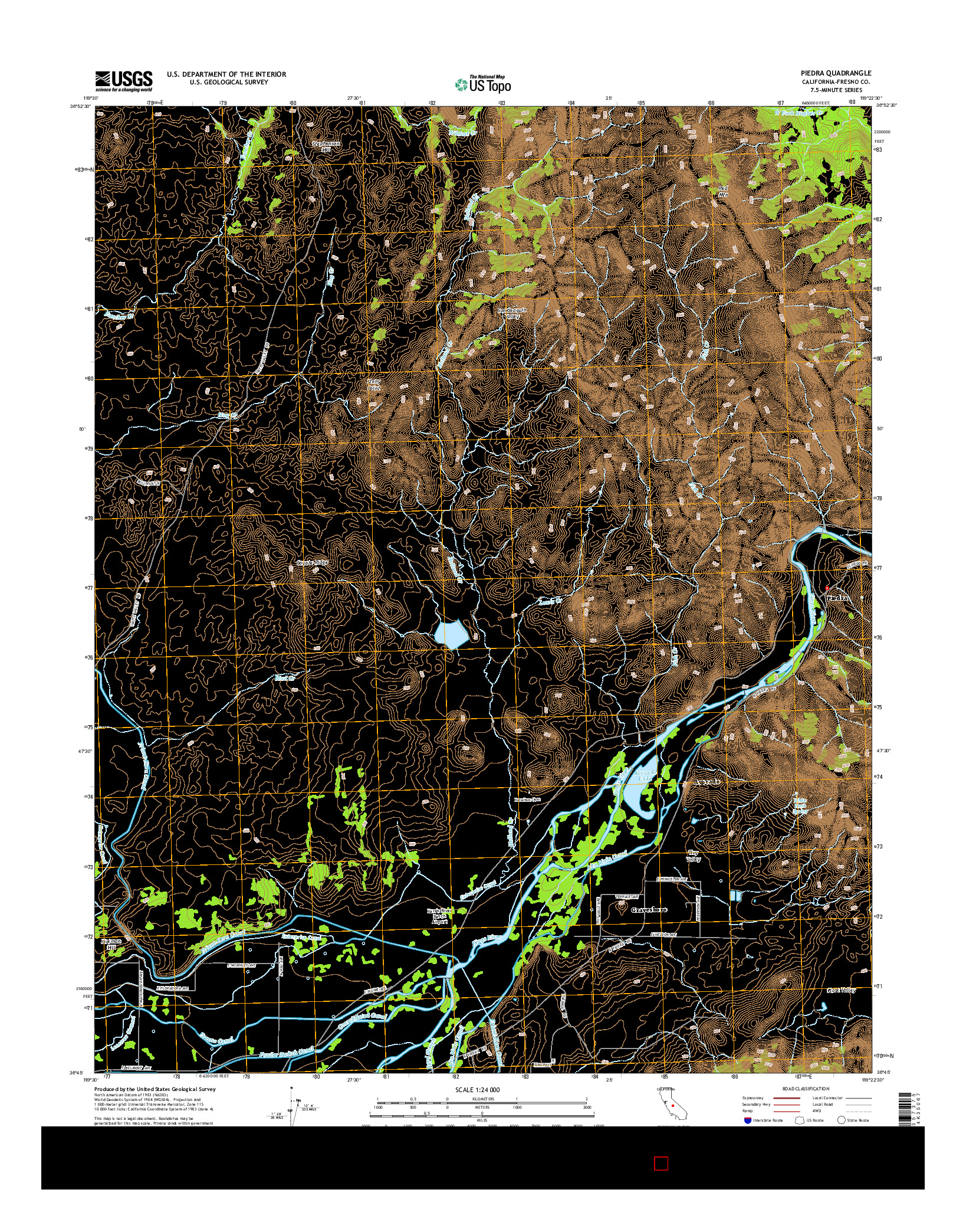 USGS US TOPO 7.5-MINUTE MAP FOR PIEDRA, CA 2015