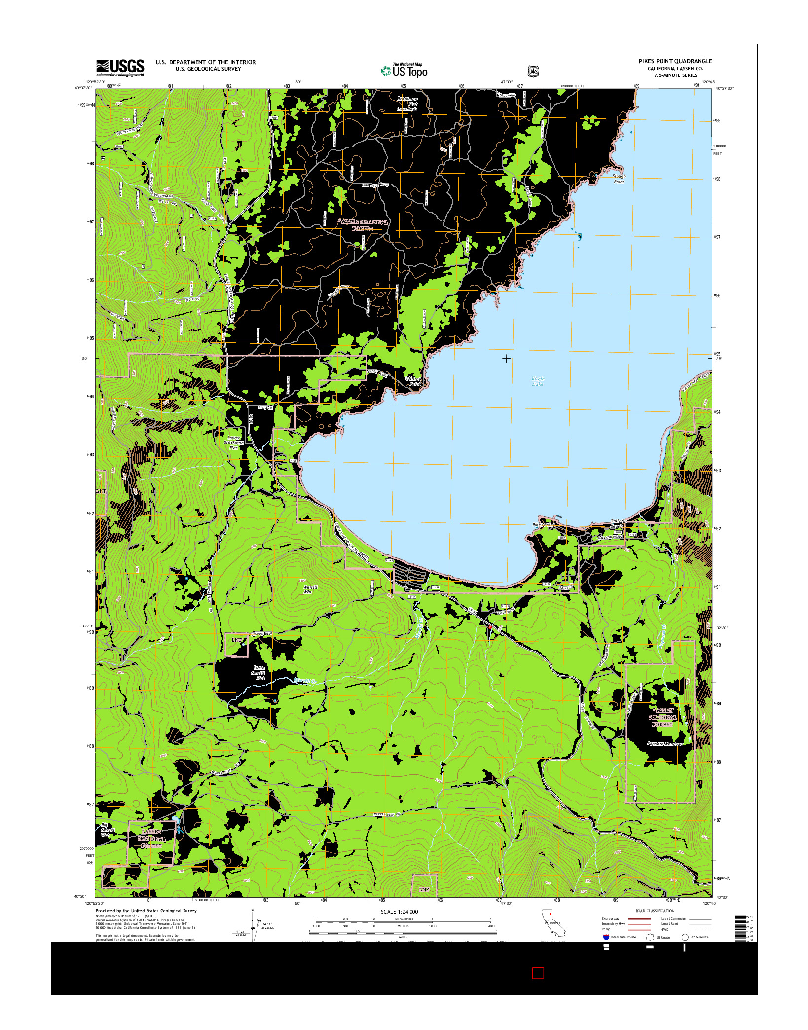 USGS US TOPO 7.5-MINUTE MAP FOR PIKES POINT, CA 2015