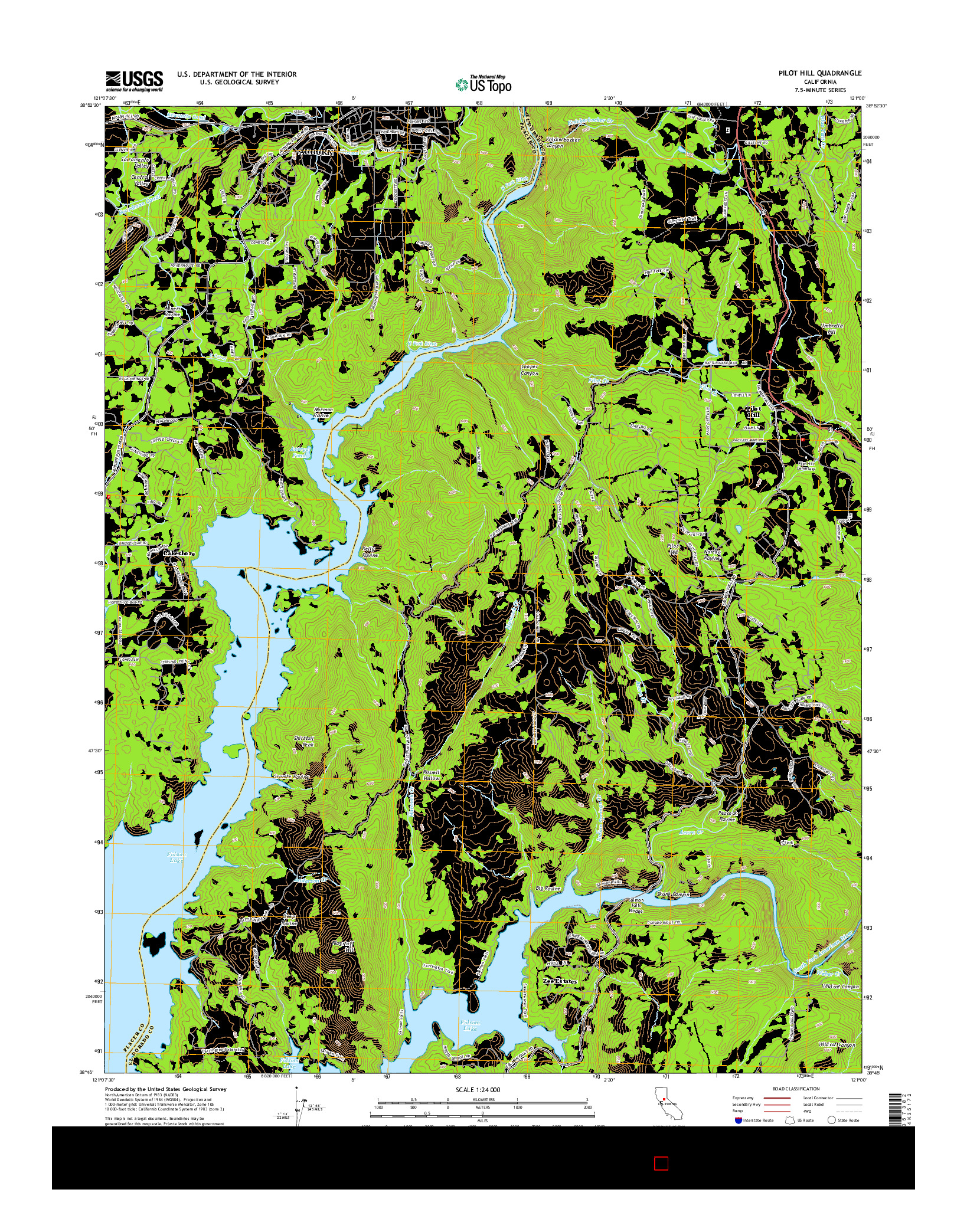 USGS US TOPO 7.5-MINUTE MAP FOR PILOT HILL, CA 2015