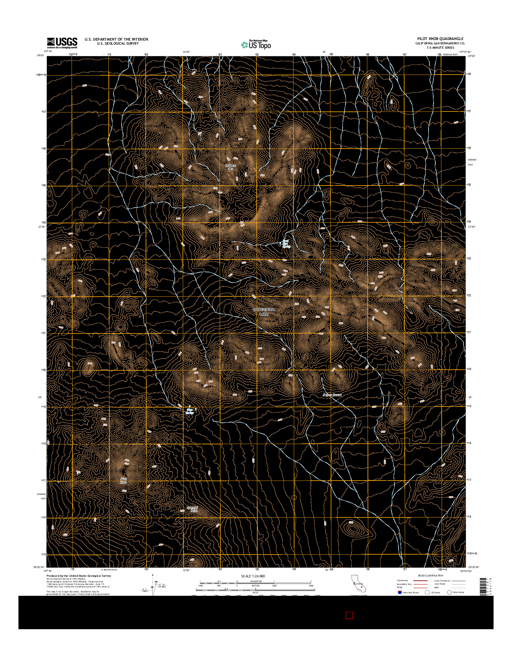 USGS US TOPO 7.5-MINUTE MAP FOR PILOT KNOB, CA 2015