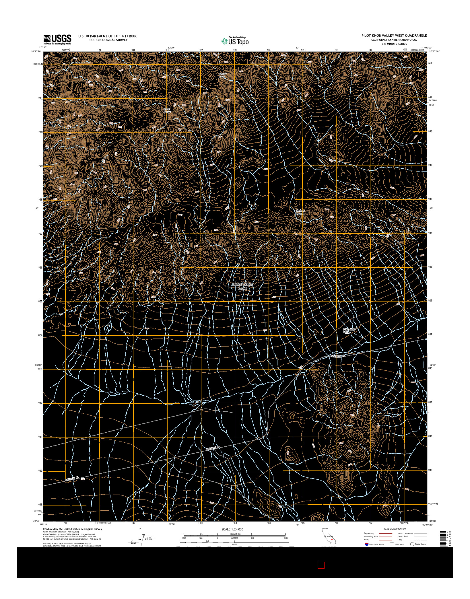 USGS US TOPO 7.5-MINUTE MAP FOR PILOT KNOB VALLEY WEST, CA 2015