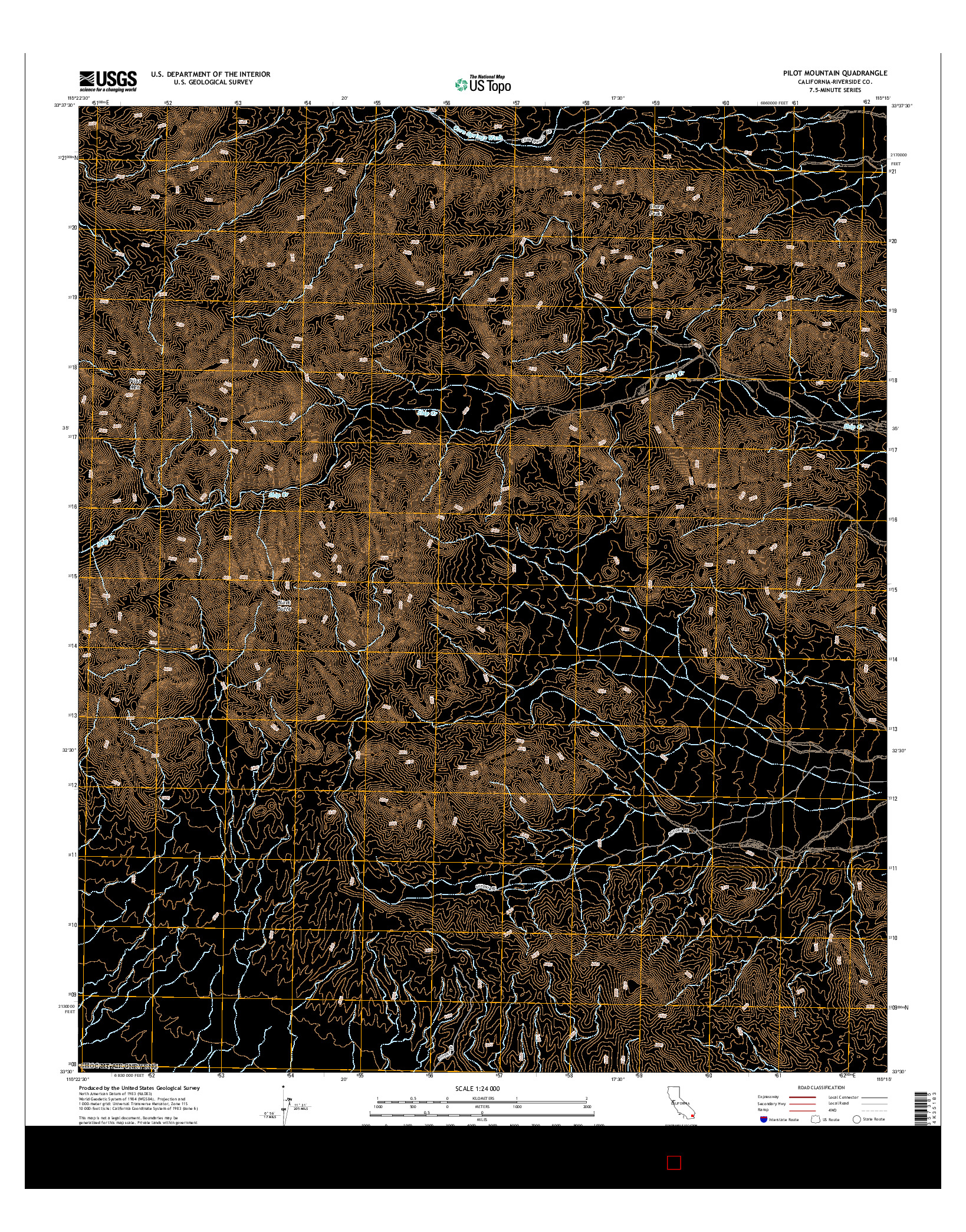 USGS US TOPO 7.5-MINUTE MAP FOR PILOT MOUNTAIN, CA 2015