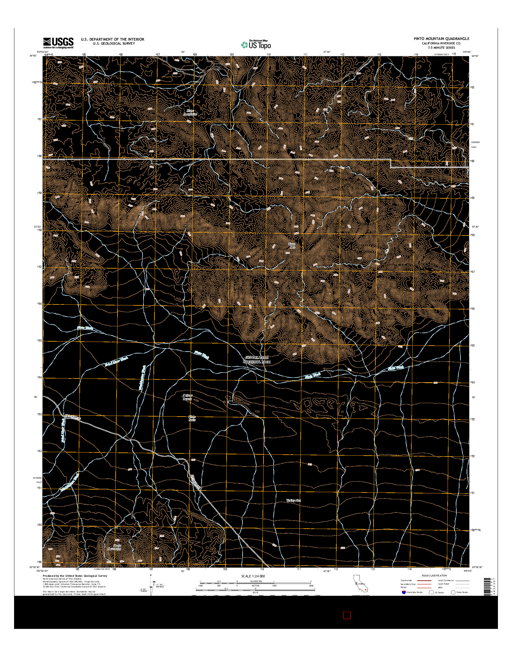 USGS US TOPO 7.5-MINUTE MAP FOR PINTO MOUNTAIN, CA 2015