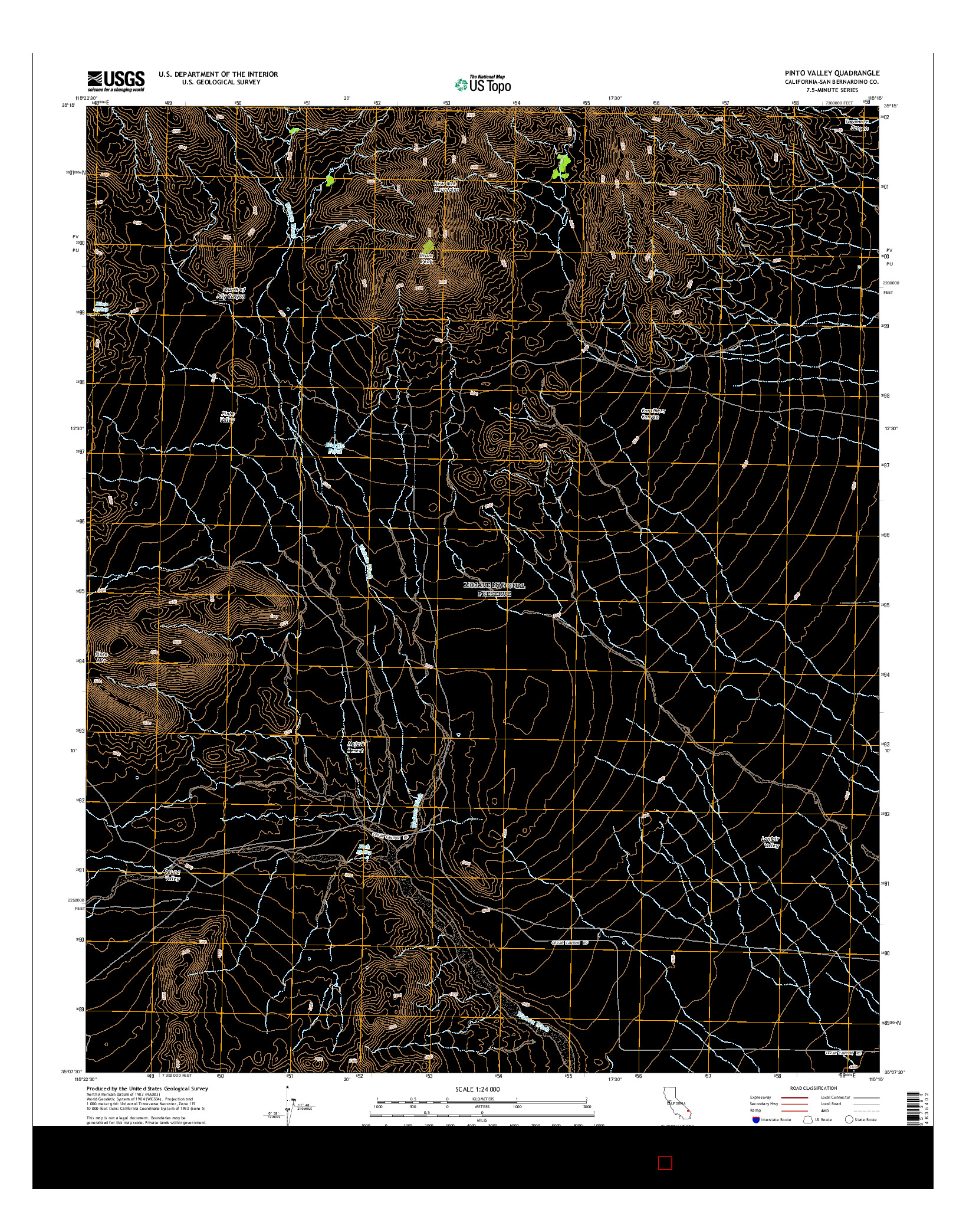 USGS US TOPO 7.5-MINUTE MAP FOR PINTO VALLEY, CA 2015