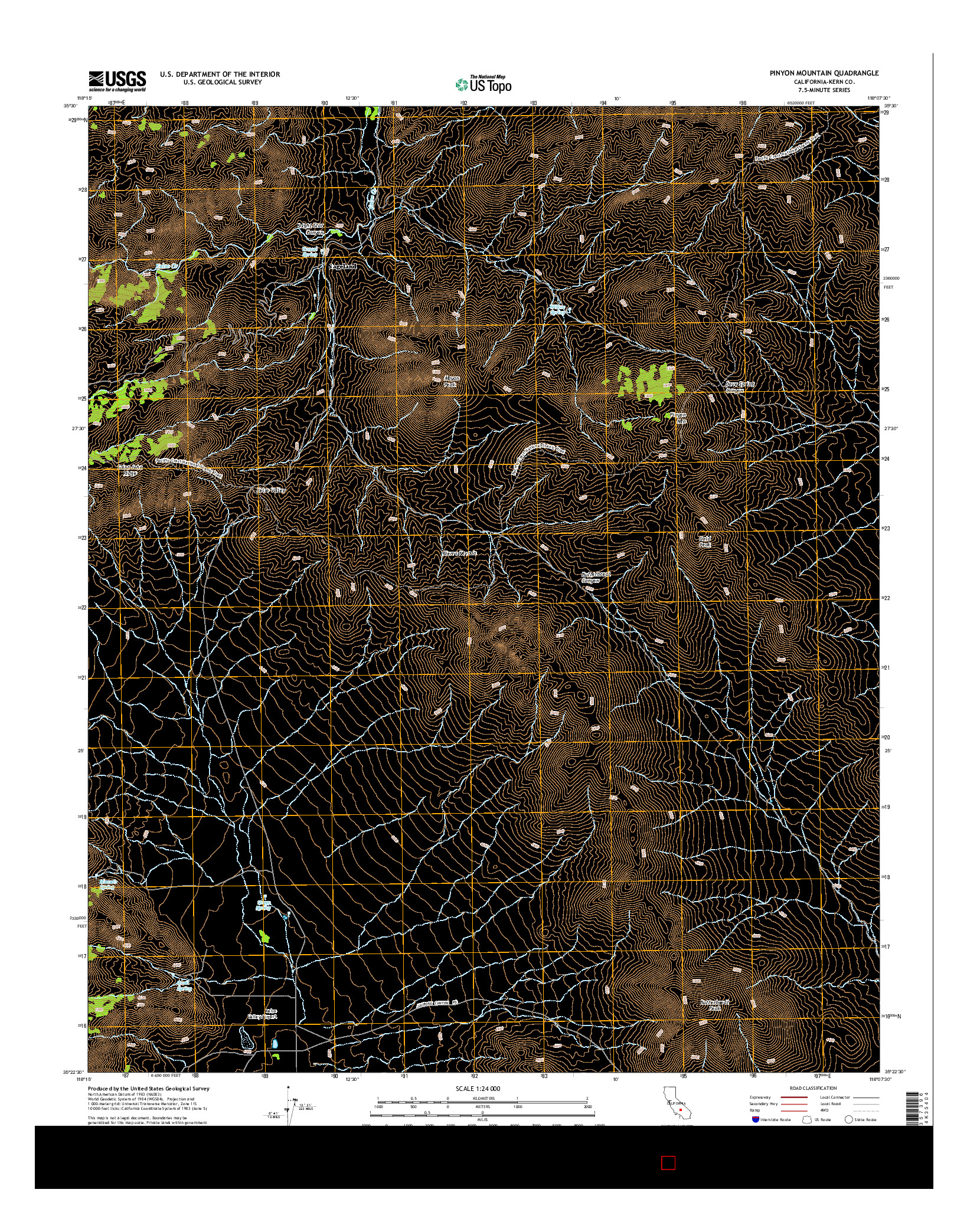USGS US TOPO 7.5-MINUTE MAP FOR PINYON MOUNTAIN, CA 2015
